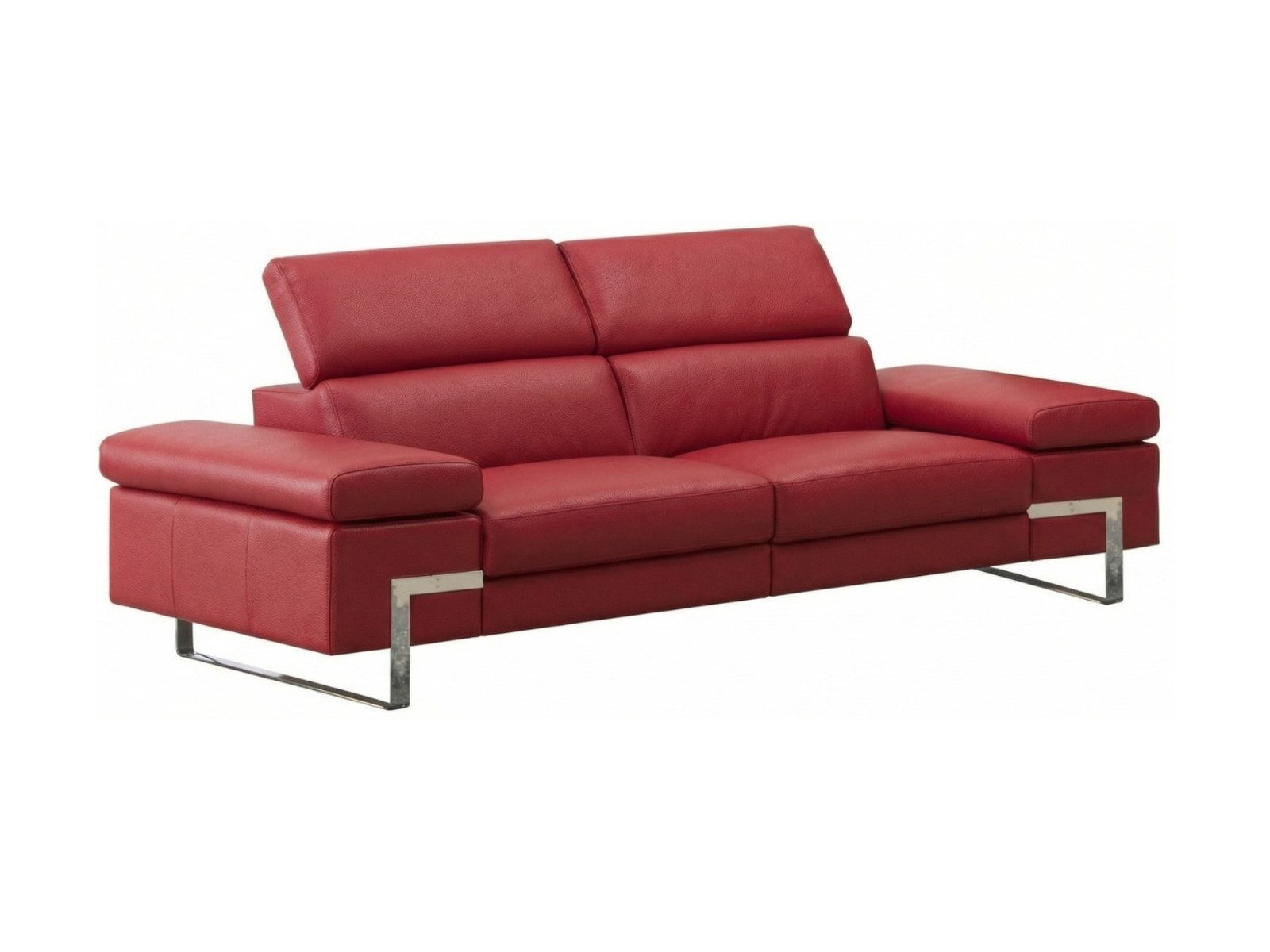 Villa Möbel Sofa Opera, 3-Sitzer 1 Teile, Echtleder-Sofa mit Kopfteilverstellung fürs Wohnzimmer