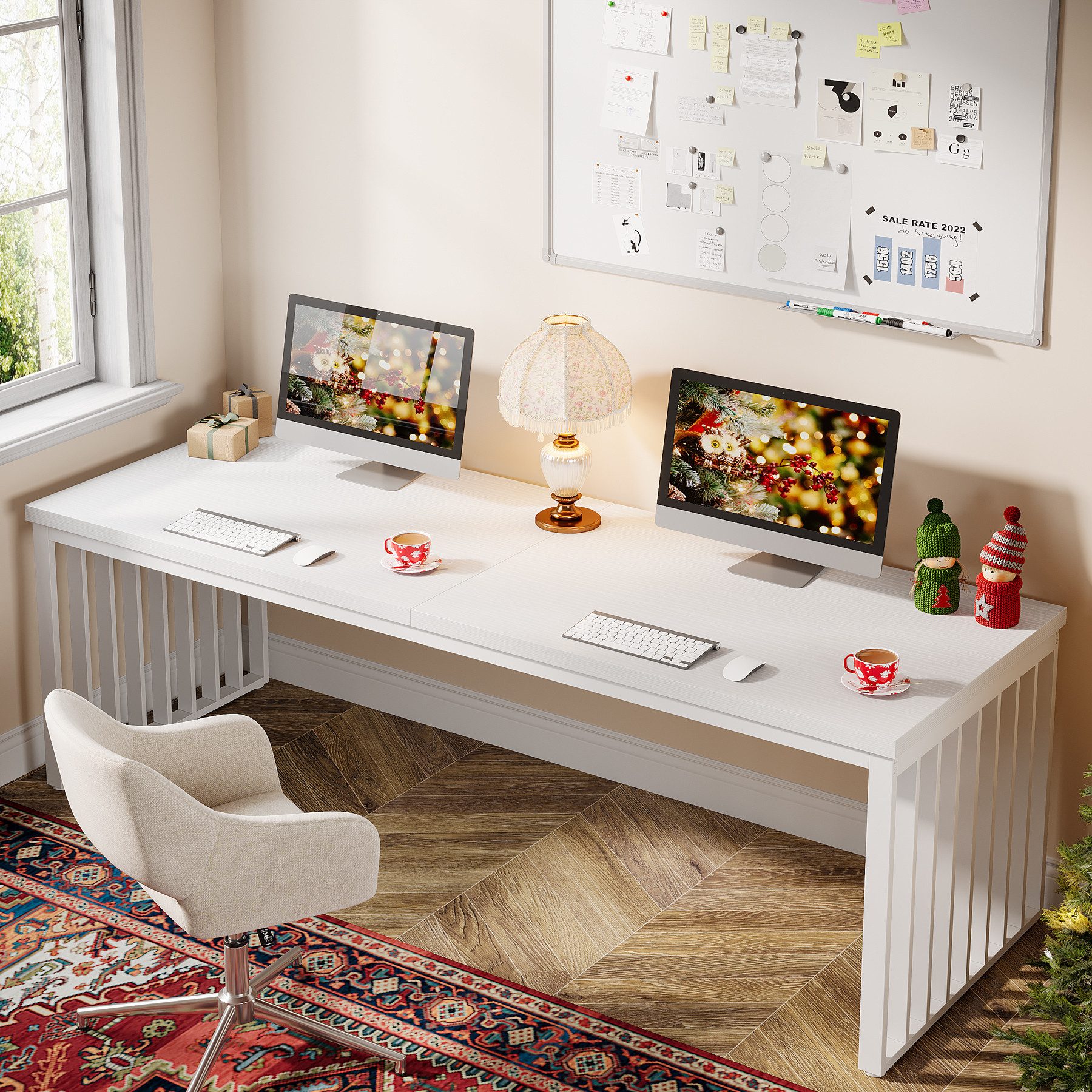 Tribesigns Schreibtisch 180 cm Computertisch Tisch Bürotisch mit Metallgest günstig online kaufen