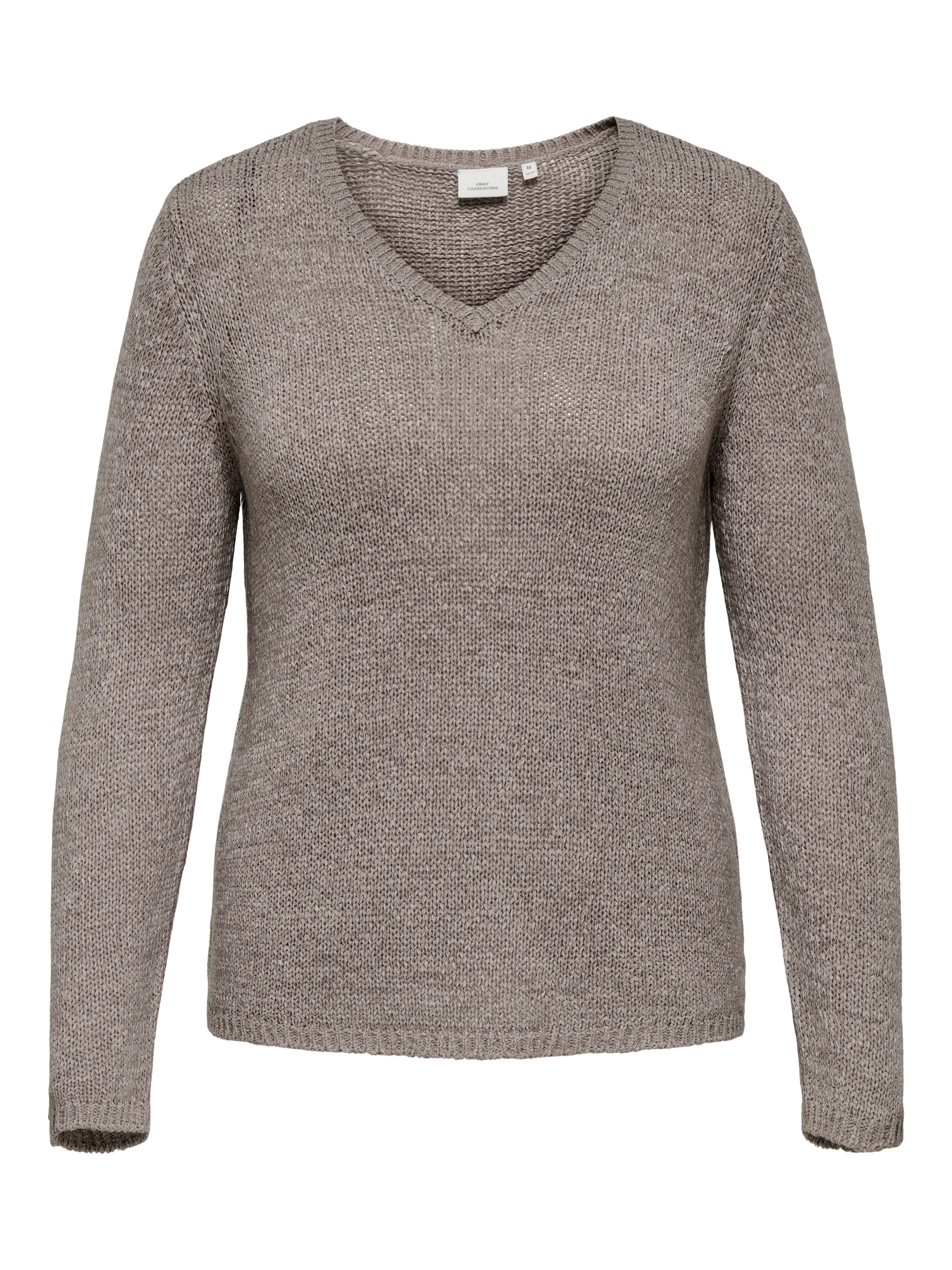 ONLY CARMAKOMA V-Ausschnitt-Pullover CARGEENA L/S V-NECK KNT NOOS günstig online kaufen