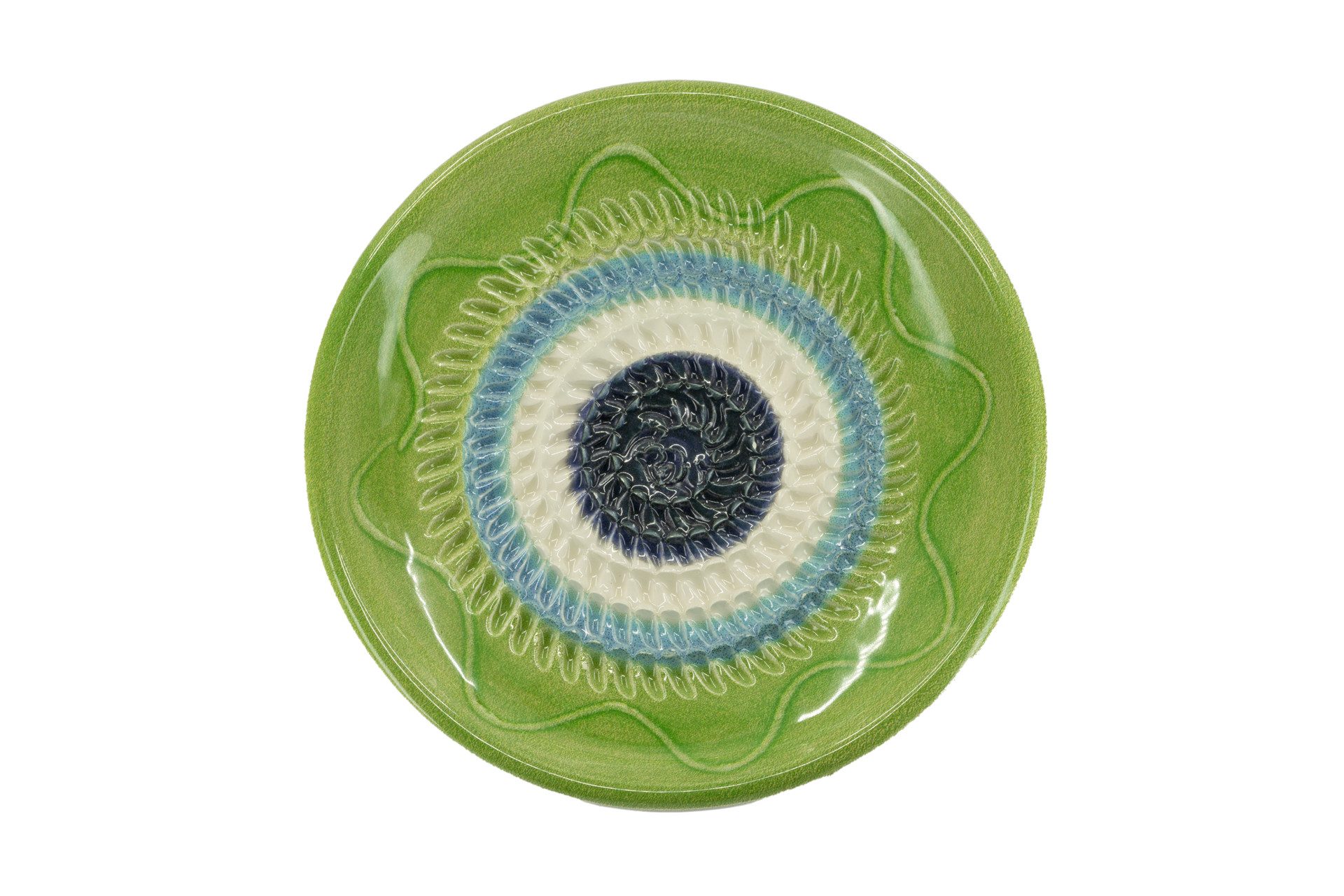 Kaladia Multireibe Reibeteller in Hellgrün& Blau, Keramik, handbemalte Küchenreibe - Made in Spain