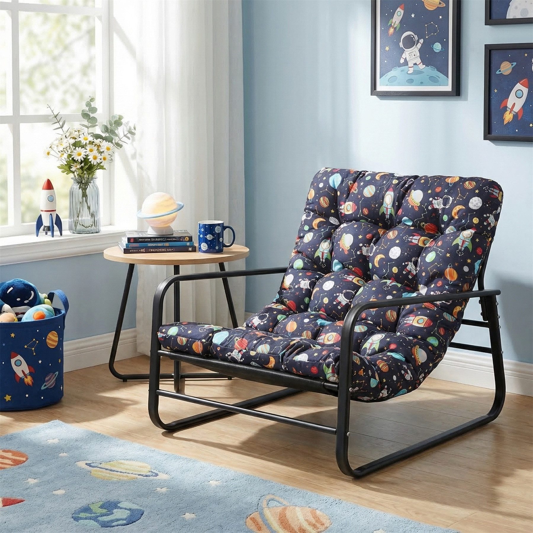 HomeMiYN Loungesessel Loungesessel Sessel Wohnzimmer Gartenliege mit Wendekissen (2er set,bestehend aus sessel mit Gepolsterten Kissen), für kinder,2 erwachsene