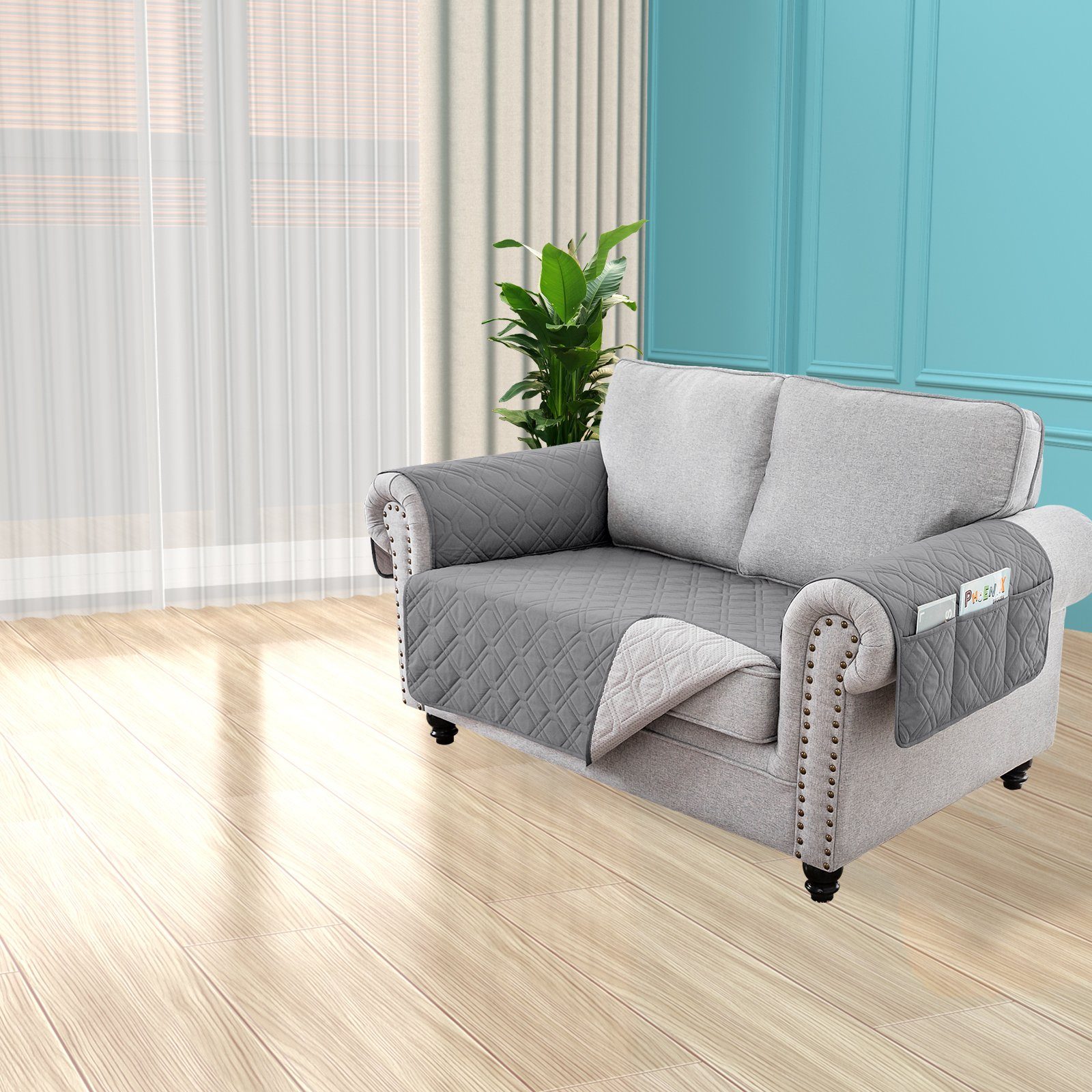 BTTO Sofaschoner Couch Schonbezug 1-,2-,3-Sitzer,Gesteppt Sofabezug,Armlehn günstig online kaufen