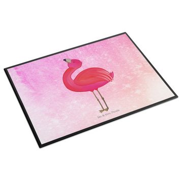 Mr. & Mrs. Panda Schreibtischunterlage Flamingo Stolz - Aquarell Pink - Geschenk, Schreibtischunterlage Groß, (1 tlg)