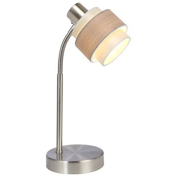 etc-shop Tischleuchte, Leuchtmittel nicht inklusive, VINTAGE Nacht Schreib Tisch Lampe Flexo Spot beige-grau Lese Leuchte