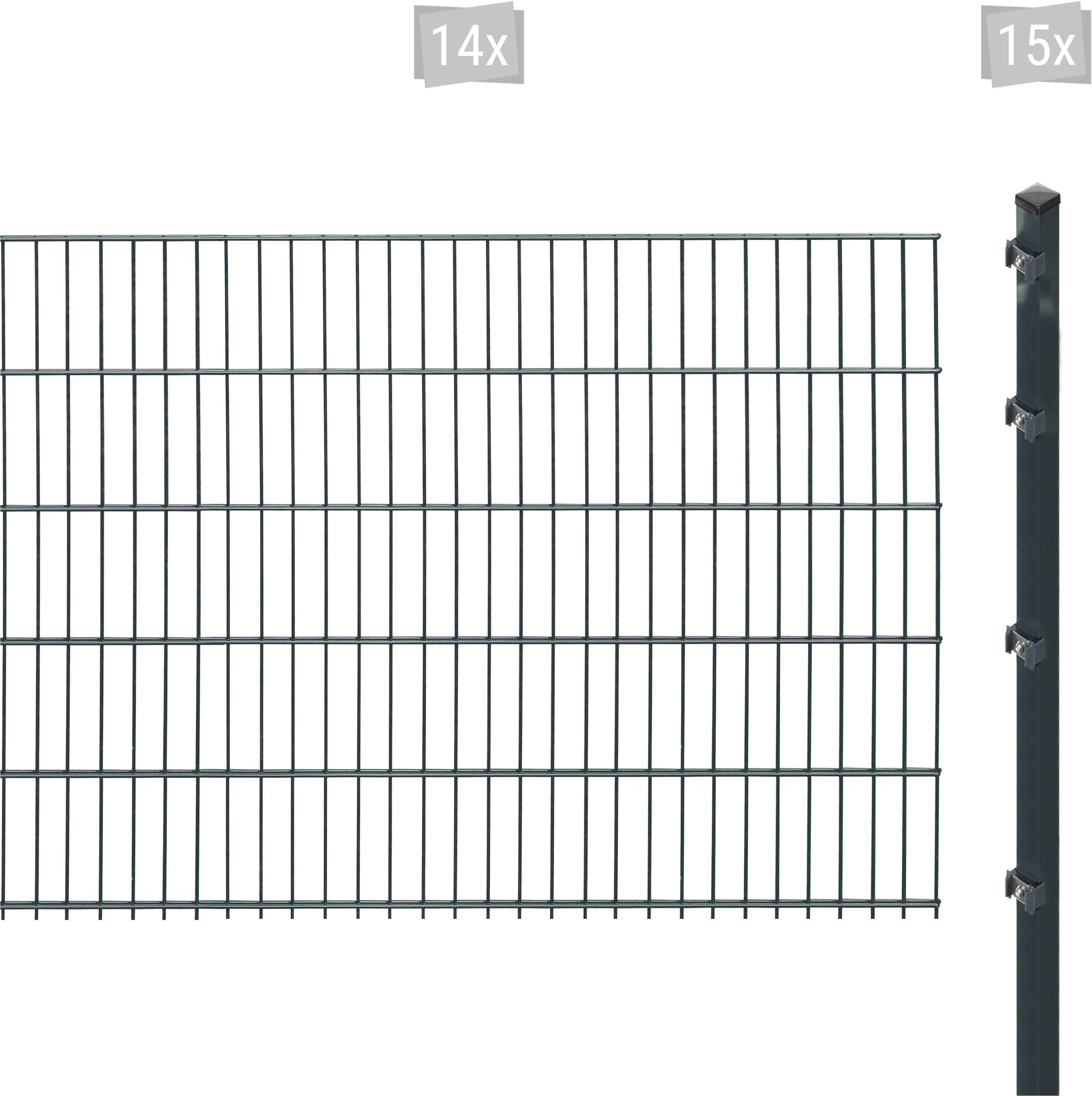 Arvotec Doppelstabmattenzaun ESSENTIAL 103 zum Einbetonieren, (Set, 29-St), Zaunhöhe 103 cm, Zaunlänge 2 - 60 m