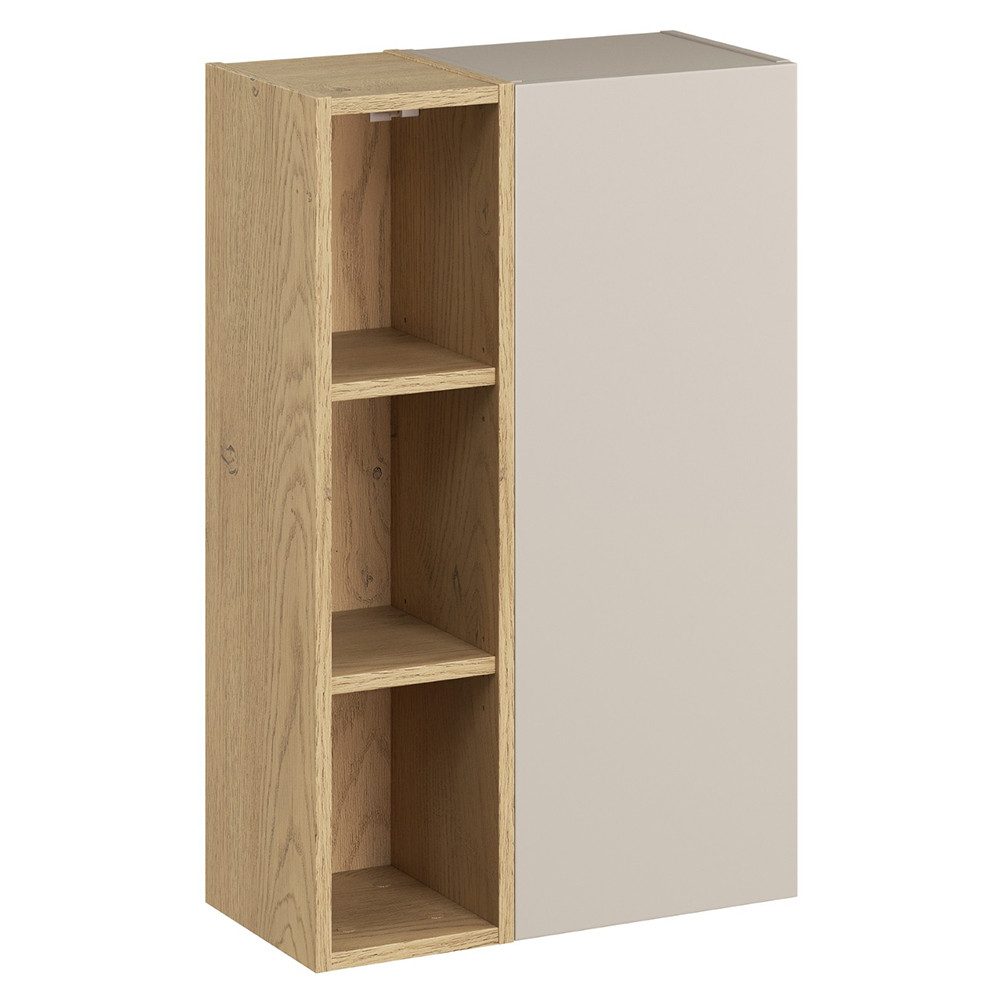 Lomadox Hängeschrank DURANGO-56 50 cm breit in Eiche und kaschmit, 1 Tür, 3 Fächer
