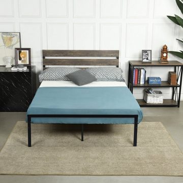 Coonoor Bettgestell Bettrahmen, 135x190cm, Doppelbett, Bettrahmen mit Kopfteil