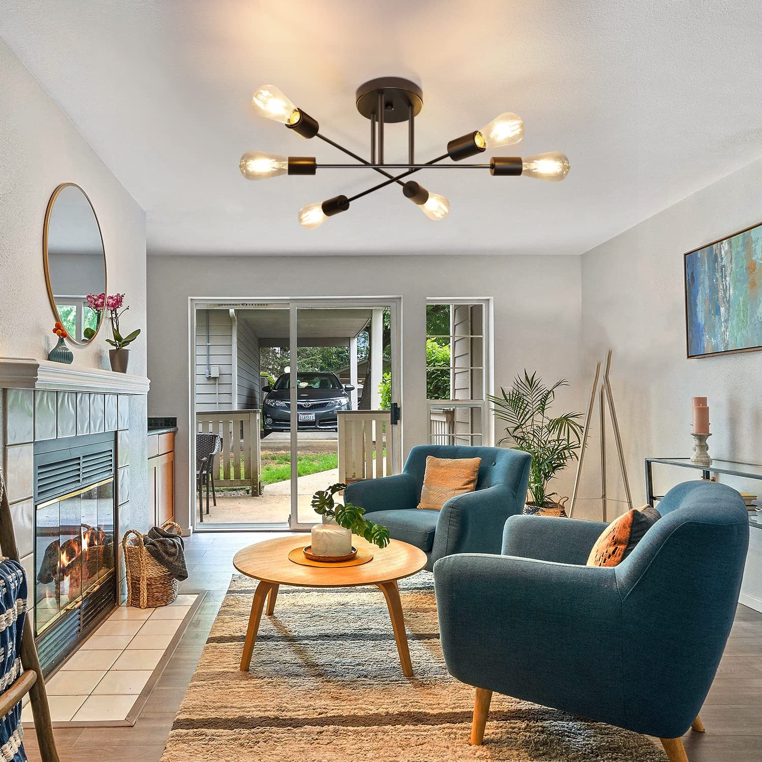 Nettlife Deckenleuchten Wohnzimmer 6 Flammig Schwarz/Weiß/Gold E27 Deckenla günstig online kaufen