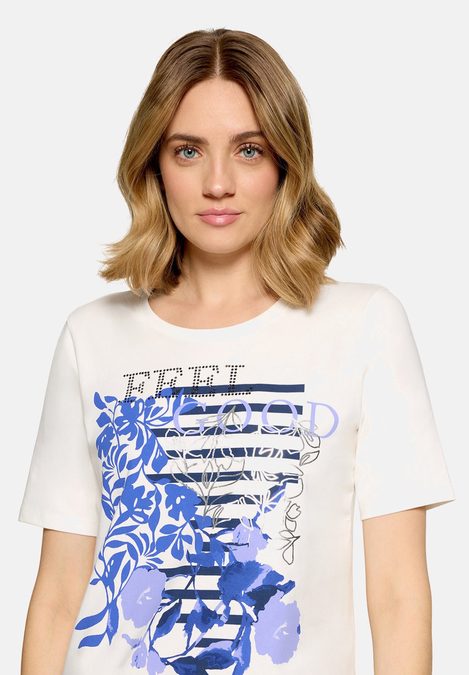 Betty Barclay Kurzarmshirt Damen mit Placement (1-tlg)