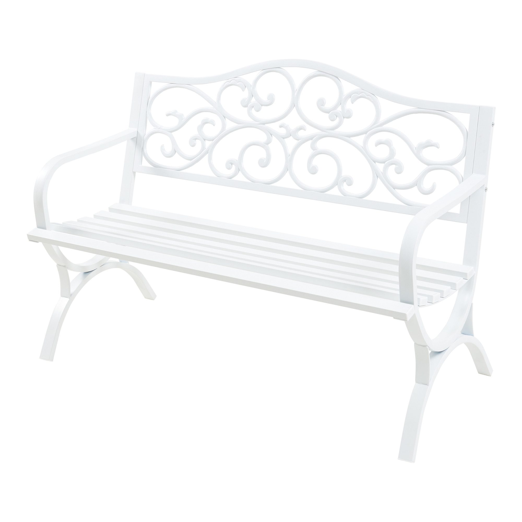 casa.pro Gartenbank, »Utav« für 2-3 Personen Stahl 127x53x79 cm Weiß günstig online kaufen