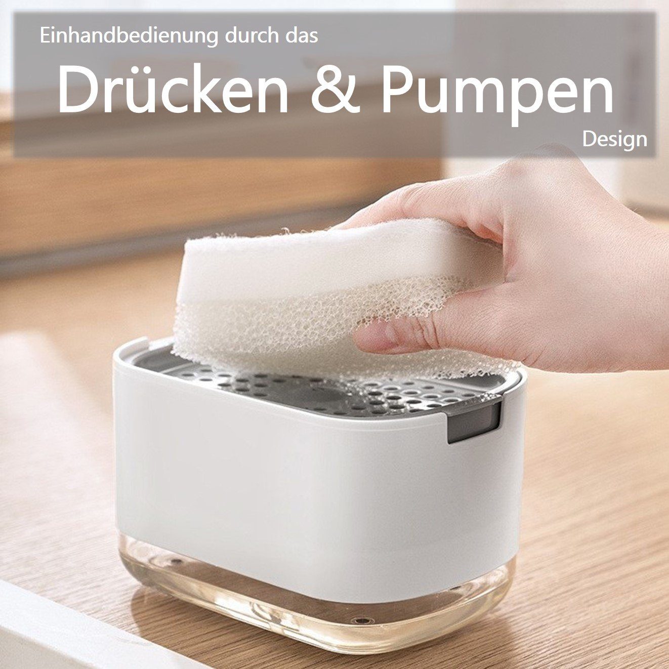 Creliv Seifenspender Dosierspender mit Schwammhalter, Einhand-Bedienung, (1 günstig online kaufen