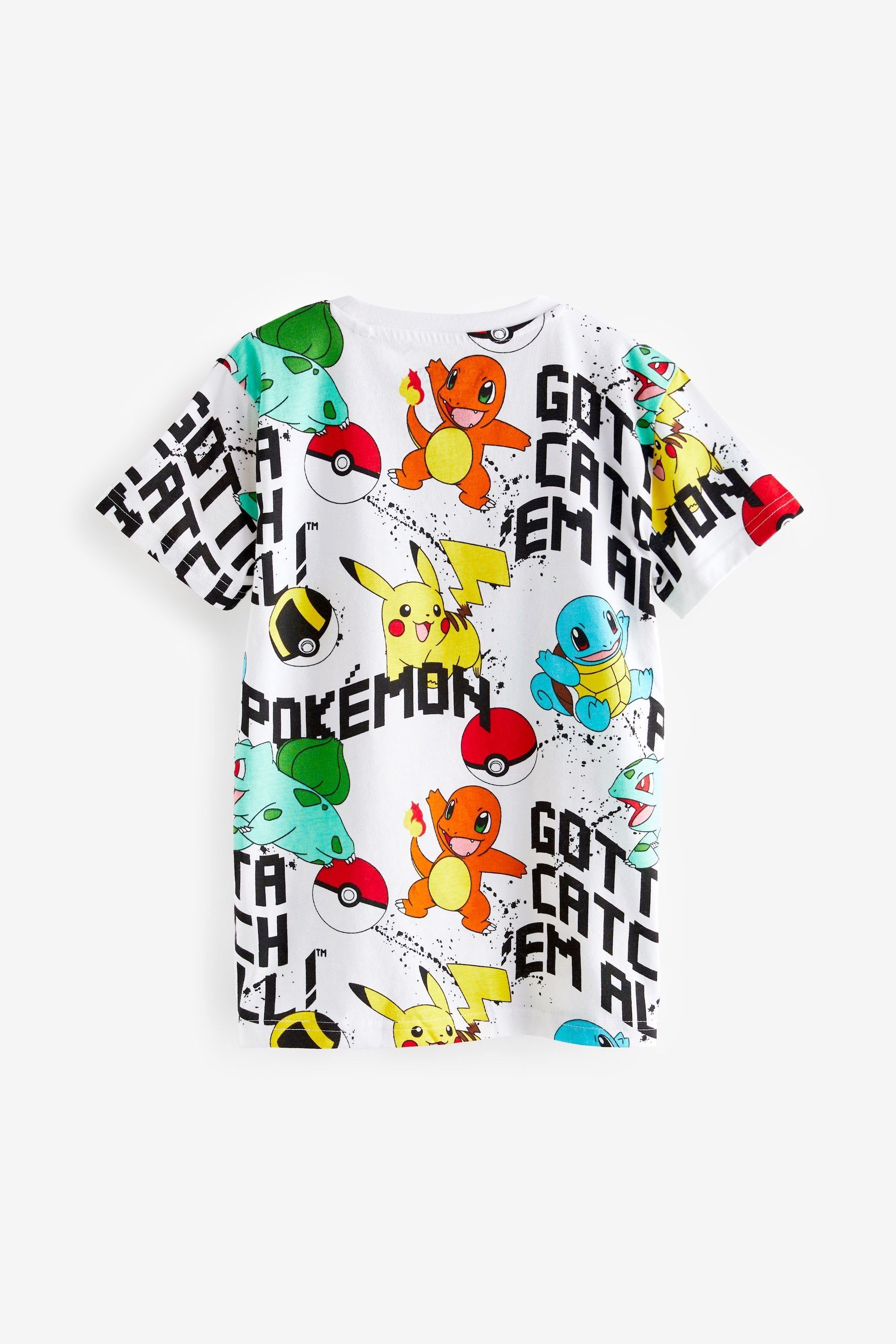 T-Shirt (1-tlg) mit von Next Pailletten Minecraft Pokémon T-Shirt White