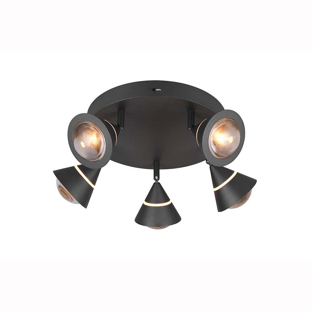 TRIO Leuchten LED Deckenleuchte, LED-Leuchtmittel fest verbaut, Kaltweiß, Warmweiß, Neutralweiß, Tageslichtweiß, Deckenleuchte Deckenlampe Wohnzimmerlampe schwarz Farbwechsel