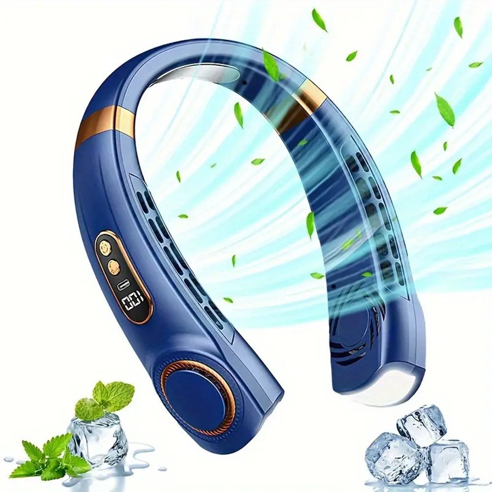 Umhängeventilator Nackenventilator, Tragbarer Mini USB-Ventilator 360° Luftstrom