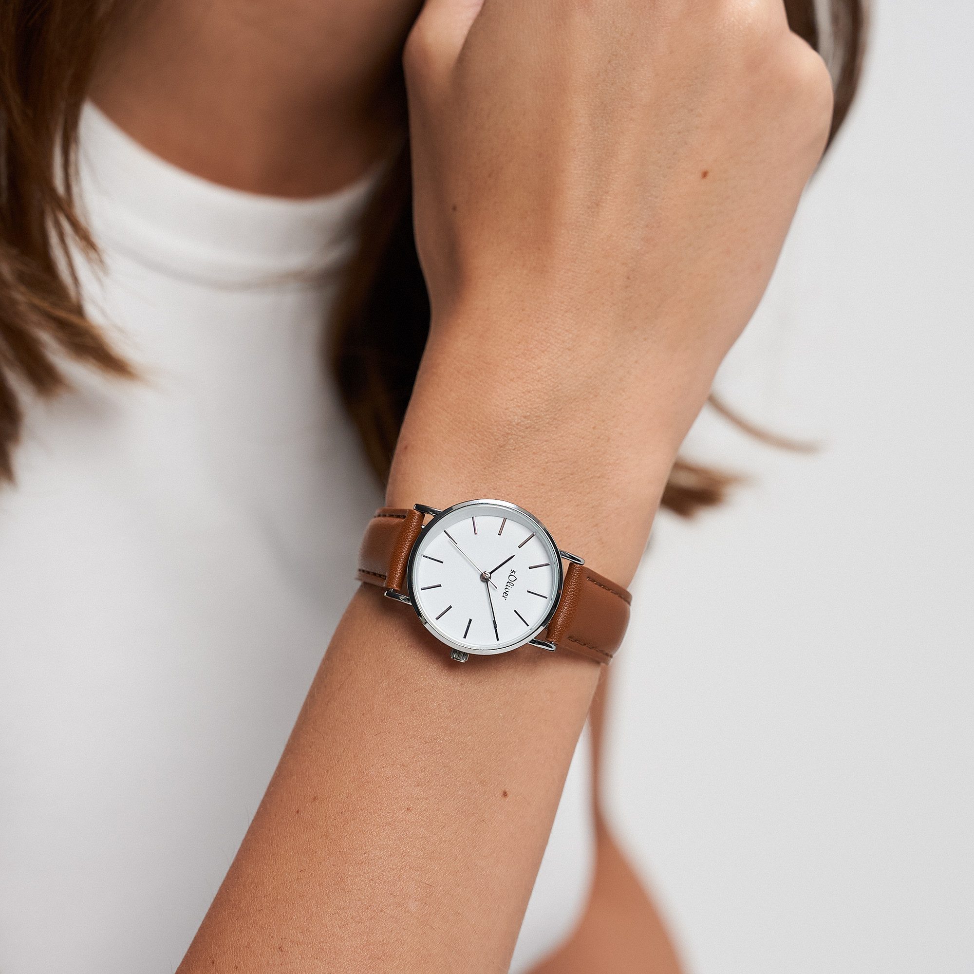 s.Oliver Quarzuhr Flexible Time Kunstleder