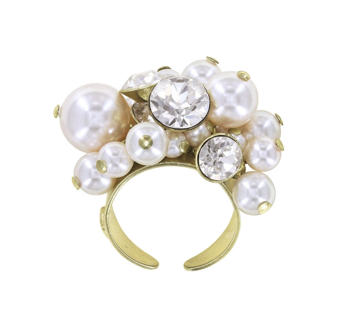 KONPLOTT Fingerring Konplott: Ring Pearl Shadow - shinny brass