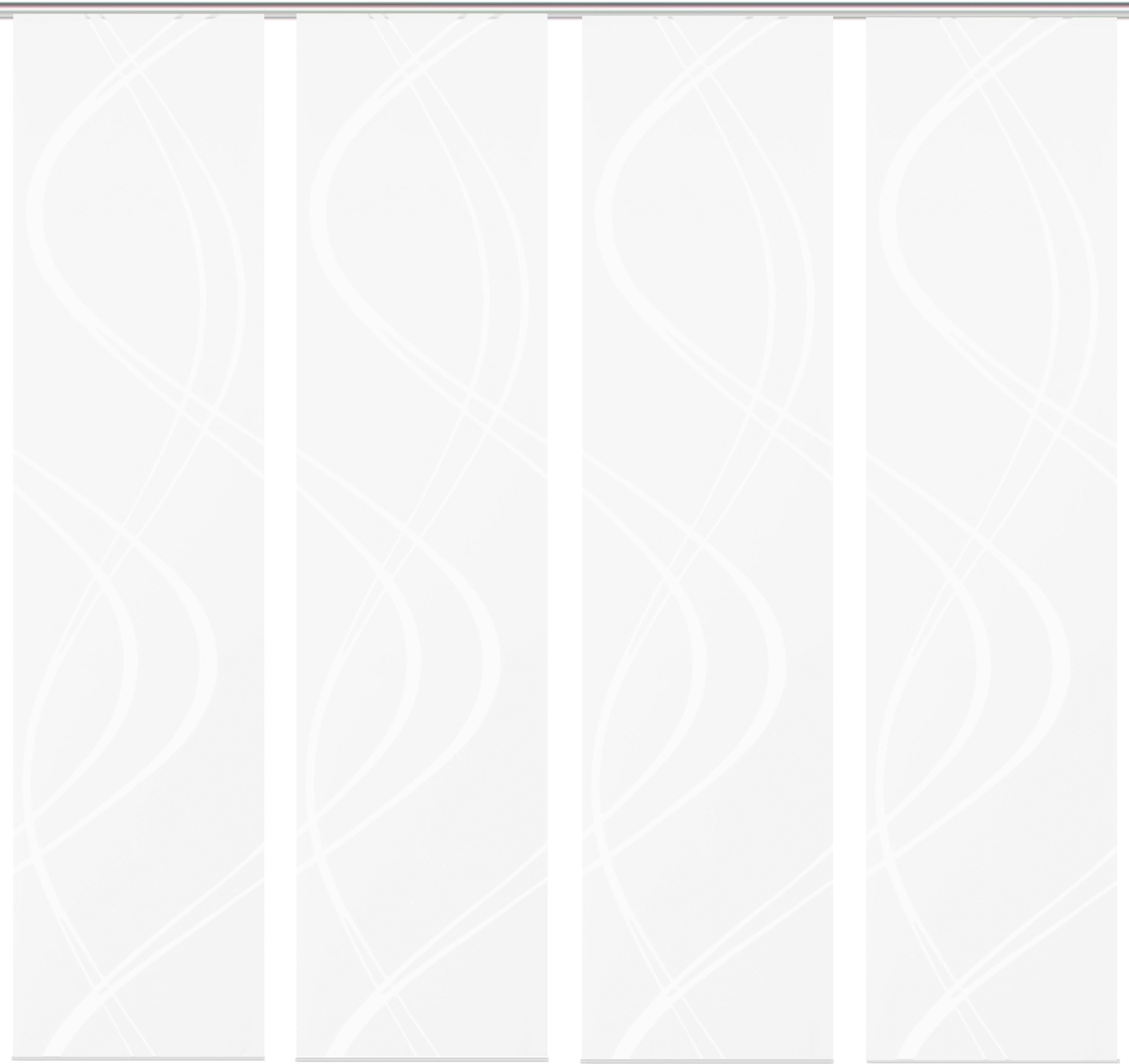 HOME WOHNIDEEN Schiebegardine TIBERIO 4er SET (4 St), Paneelwagen, blickdicht, Schiebegardine 4er SET TIBERIO