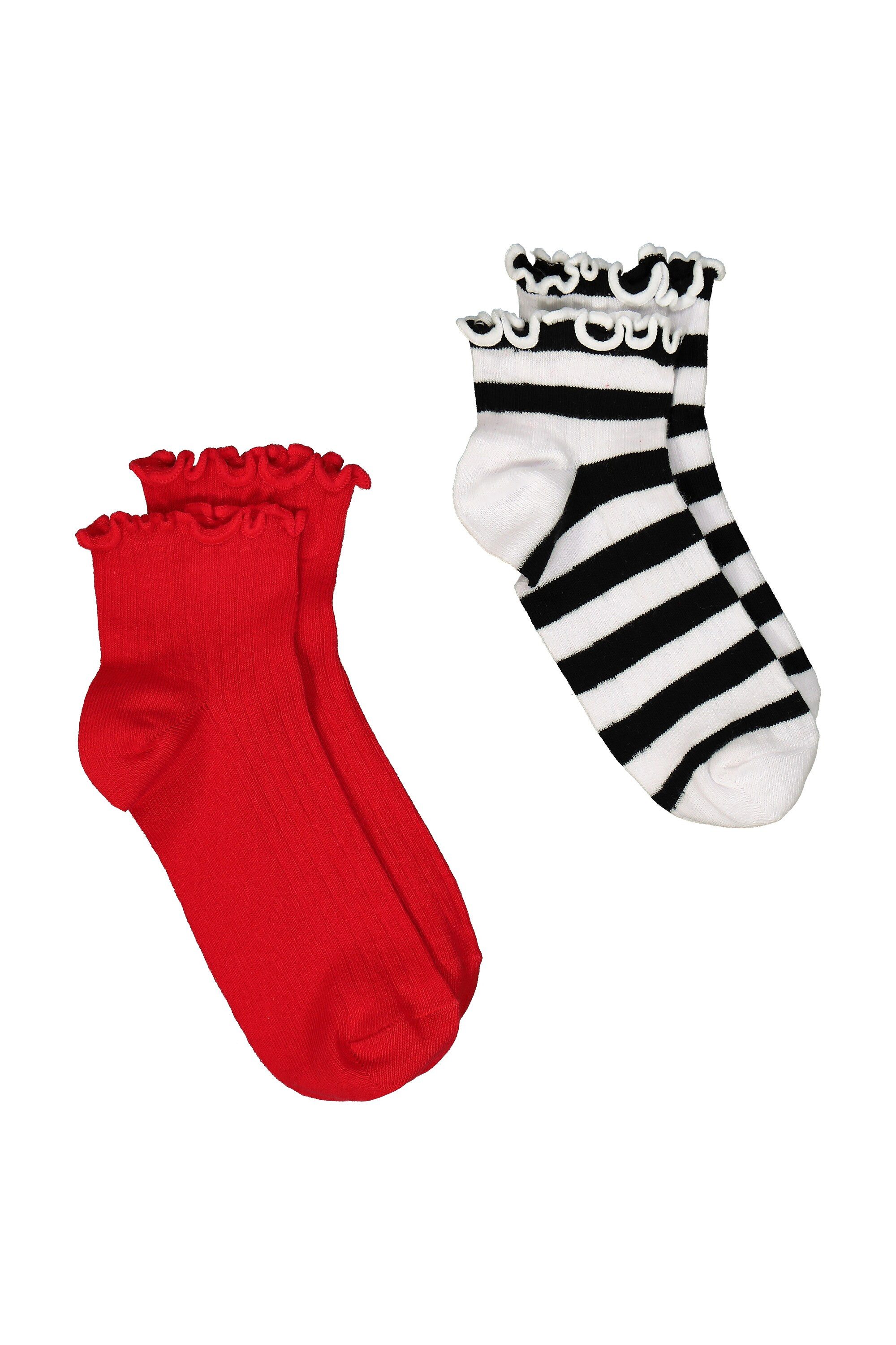 Kuschelsocken Socken 2er-Pack Kurzschaft Rüschenkante