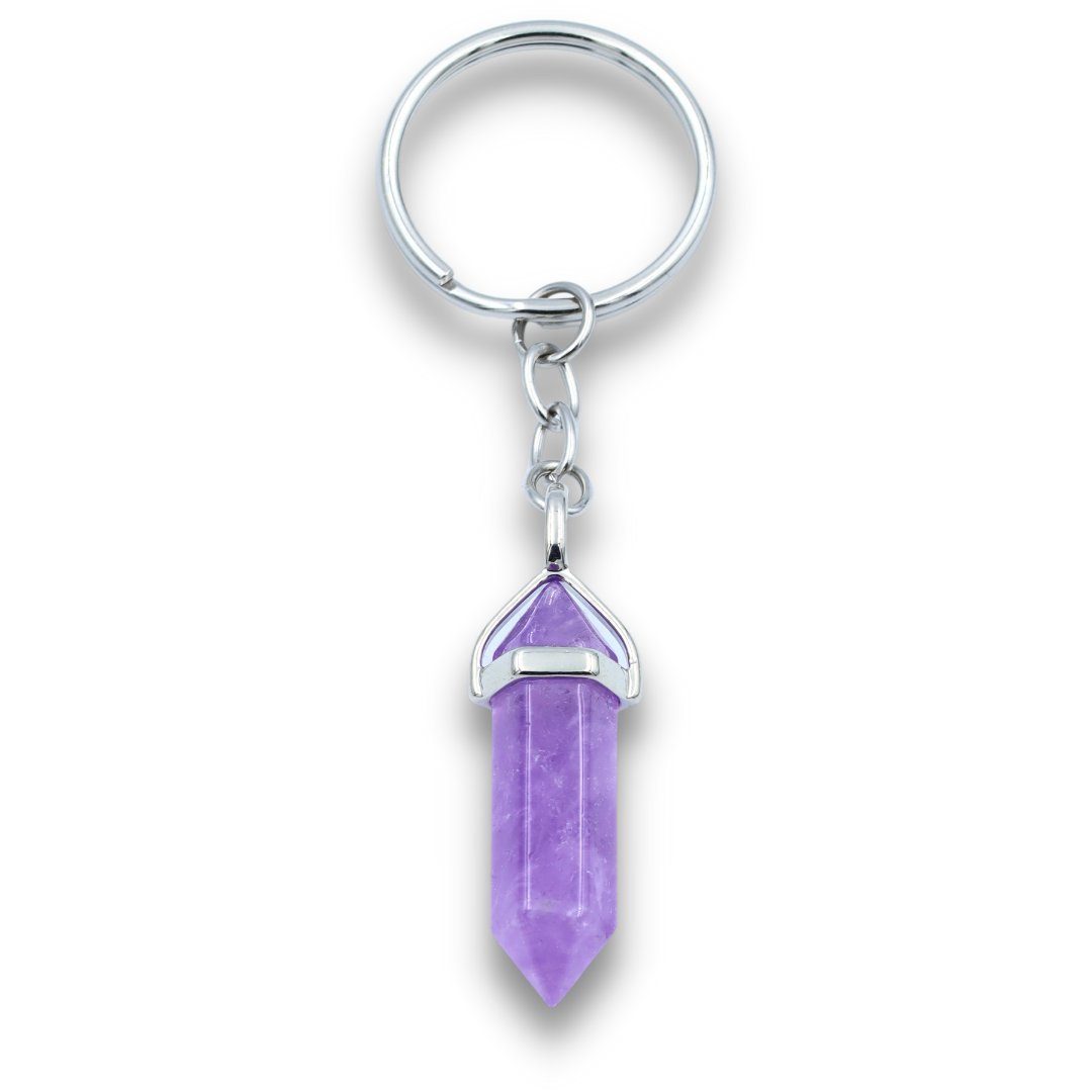 LAVISA Anhänger Schlüssel Edelstein - Glücksbringer - Naturstein - Talisman Amethyst