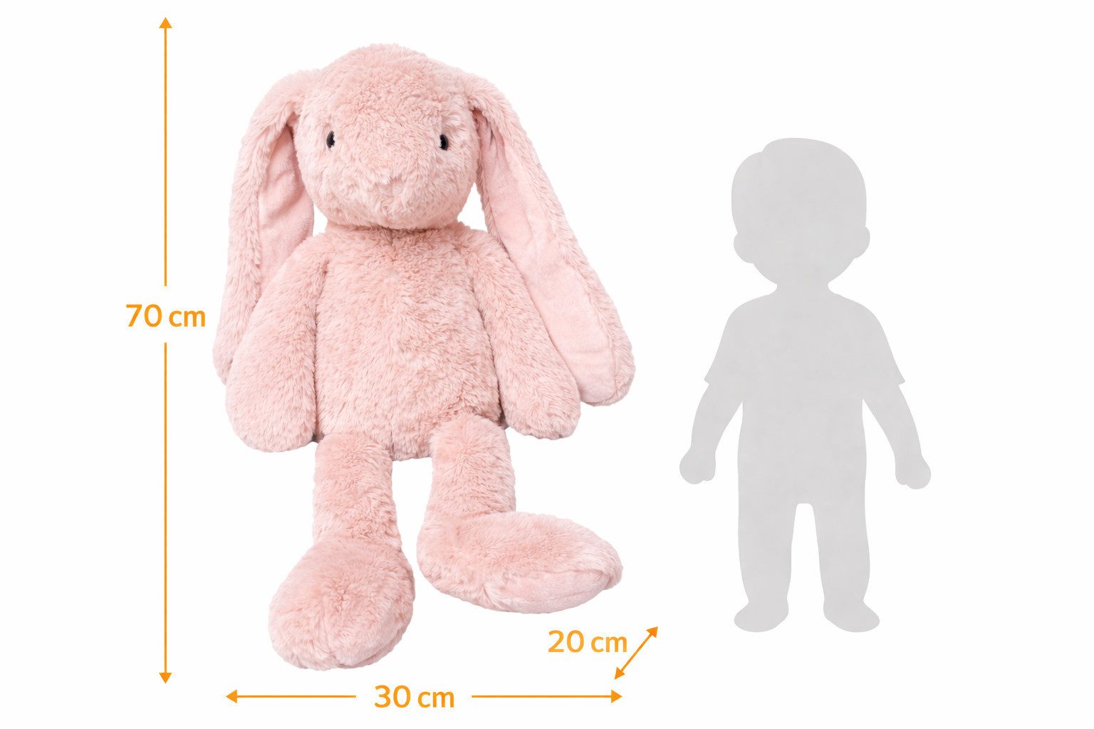 soma Kuscheltier Kuscheltier Hase XXL 70 cm Plüschtier mit langen Schlappohren weich (Set, 1-St., Geschenk-Set), Extra großes Kuscheltier mit flauschigem Plüsch und langen Ohren