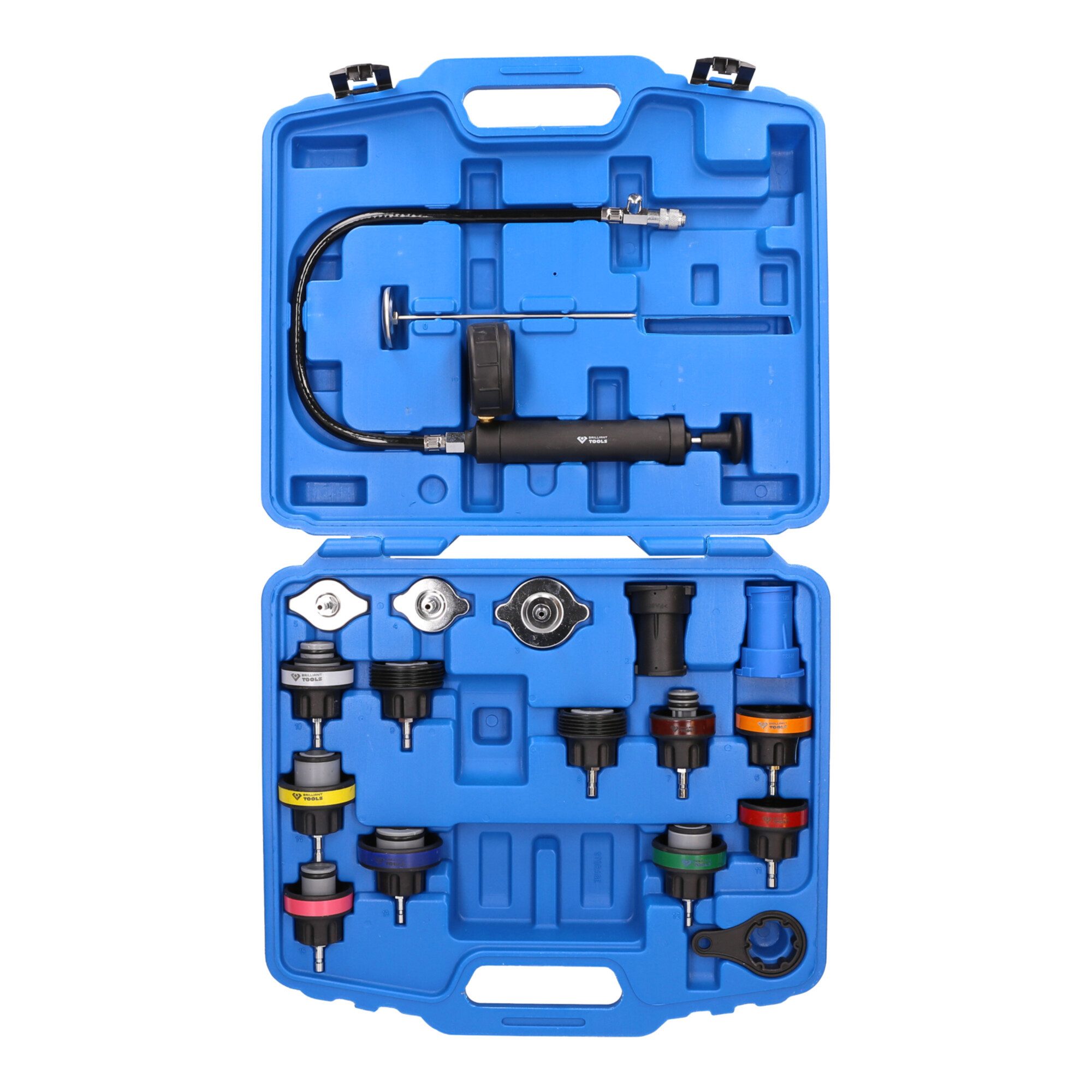 Brilliant Tools Kompressor Brilliant Tools Kühlsystem-Diagnose-Satz, 18-tlg