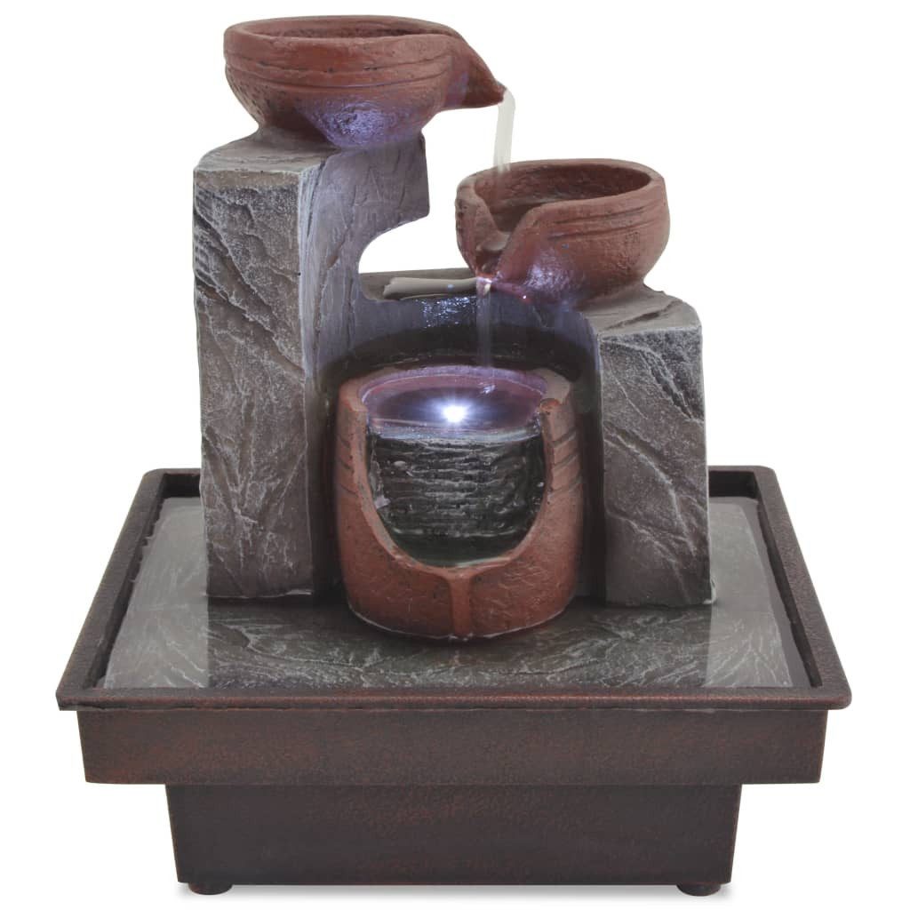 vidaXL Wasserfall Zimmerbrunnen mit LED Polyresin günstig online kaufen