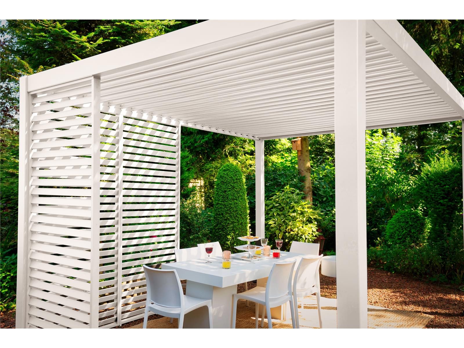 Thumbnail - Green Spirit Pergola »Mirador 3x4 Deluxe« Lamellendach Pergola Pavillon Überdachung, BxTxH: 301x393x251 cm, (1-tlg), wei...