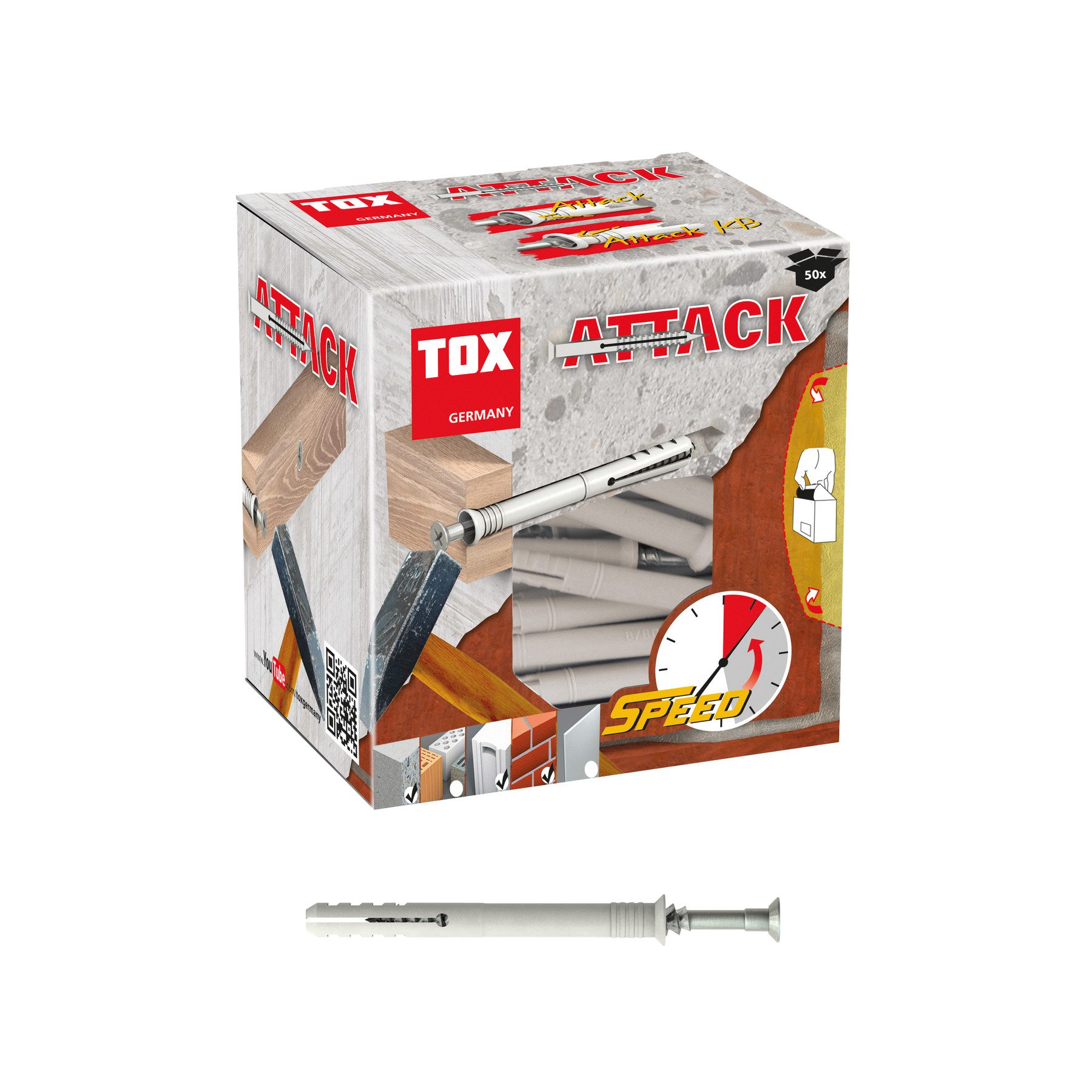 Tox Nageldübel TOX Nageldübel Attack, 8x60 mm, 50 Stück