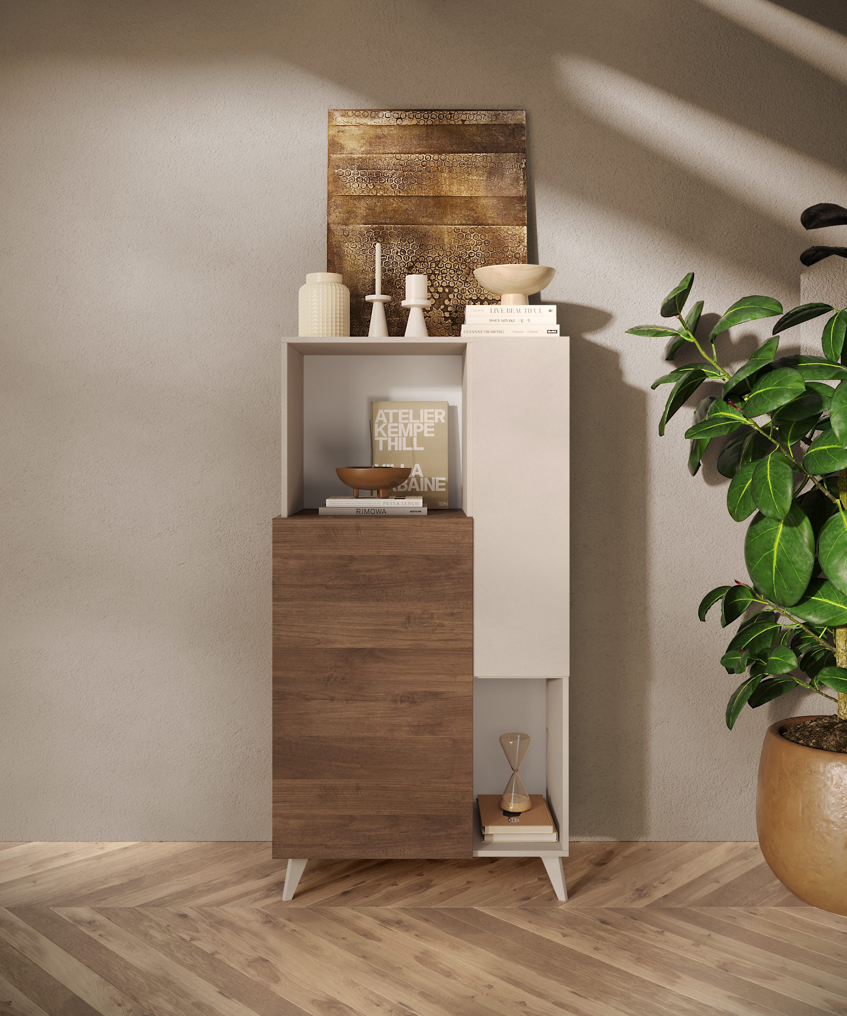 INOSIGN Highboard Monaco Höhe 154 cm, Stauraumschrank mit 2 Türen (4 Fächer günstig online kaufen