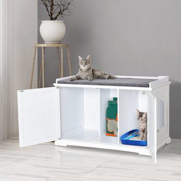 PawHut Katzentoilette 2in1 Katzentoilette mit Schublade und Deckel