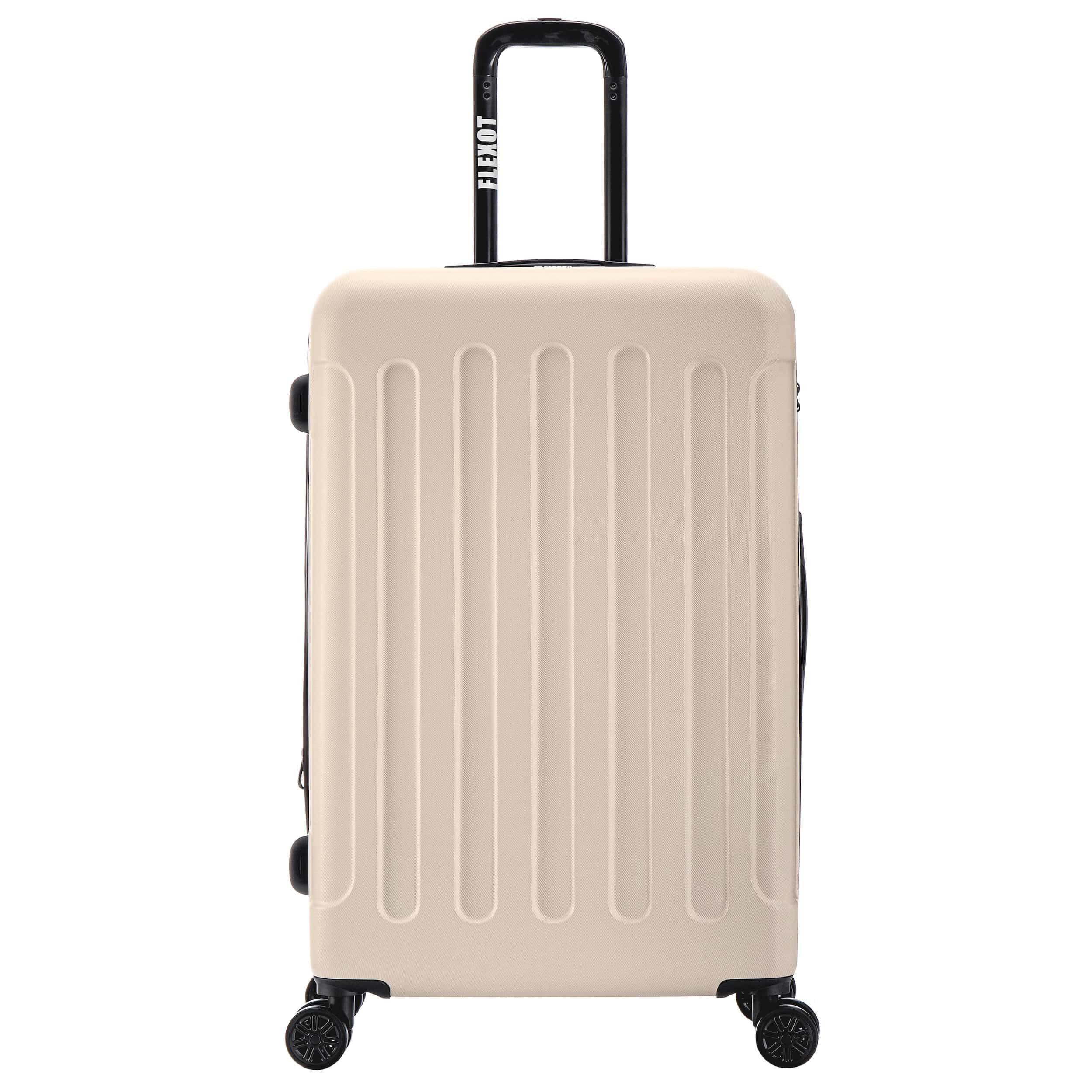 Flexot Hartschalen-Trolley F-3045 (Gr. M, L, XL) – Kofferset – ABS-Hartschale, 4 Rollen, Robuster und moderner Koffer mit vier 360° Rollen und Zahlenschloss