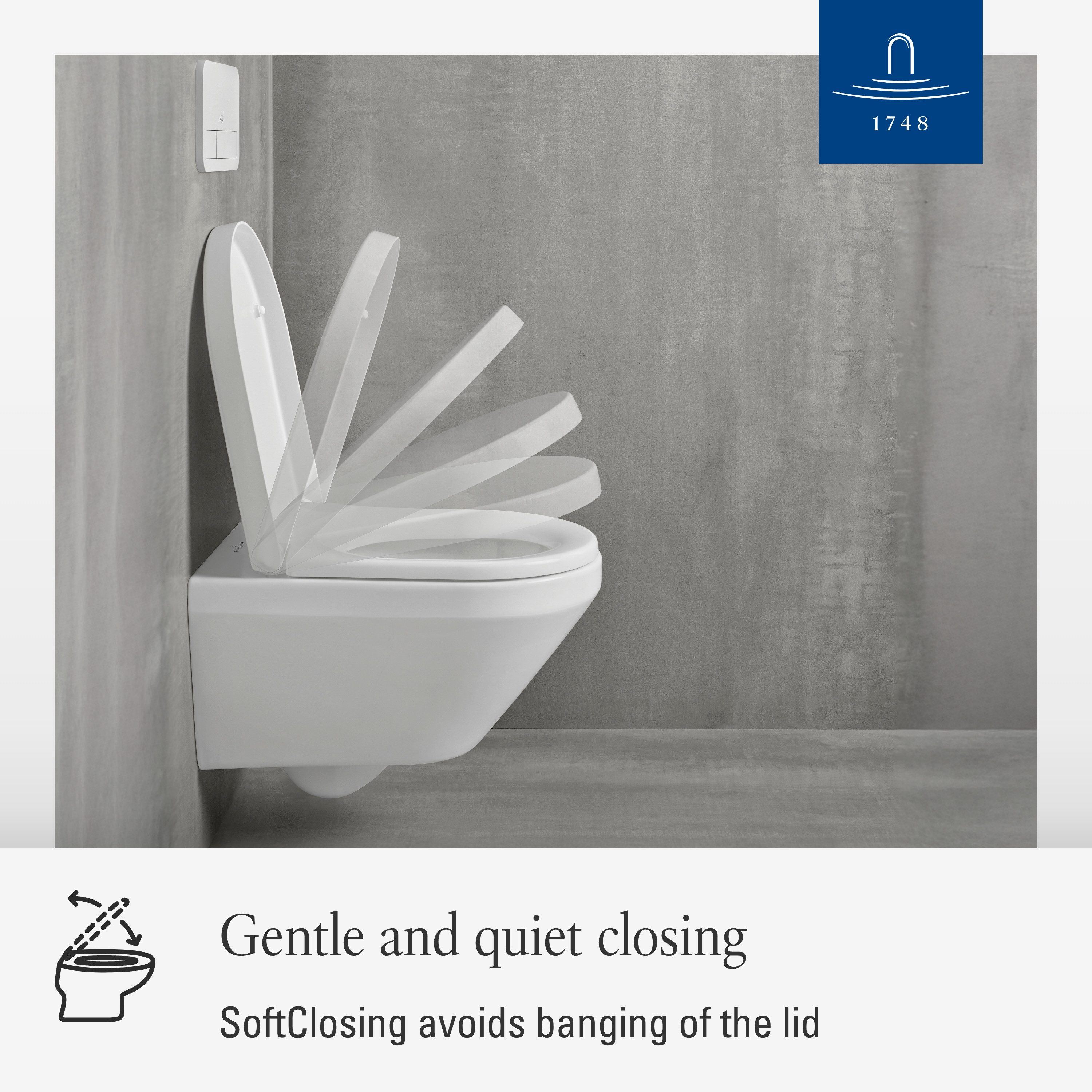 Villeroy & Boch WC-Sitz Subway 2.0 Compact, mit Absenkautomatik, abnehmbarer, bruchsicherer Toilettensitz, D-Form