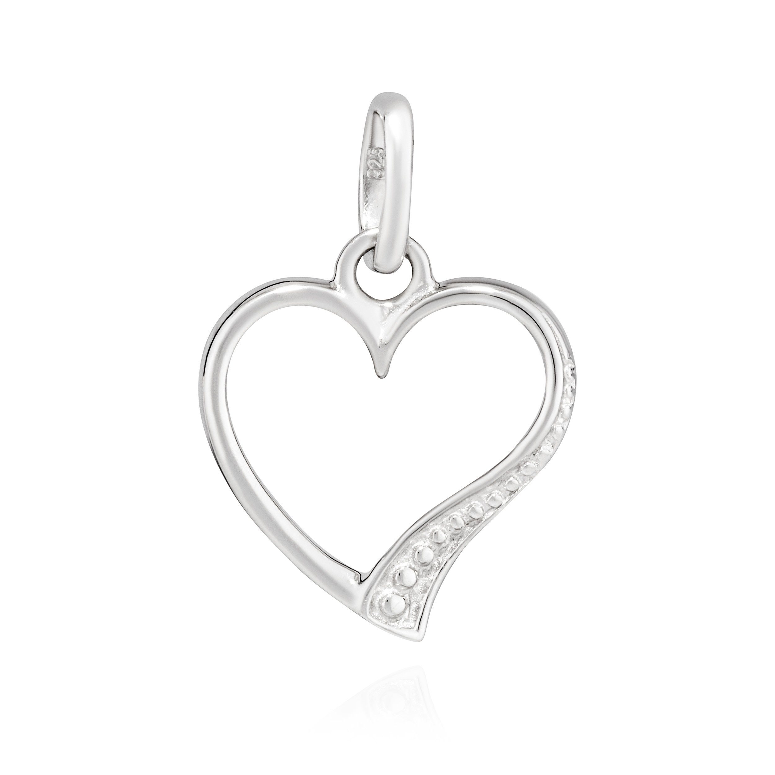 Kettenanhänger Kettenanhänger Herz 925 Silber rhodiniert 12x11mm Silberanhänger Damen
