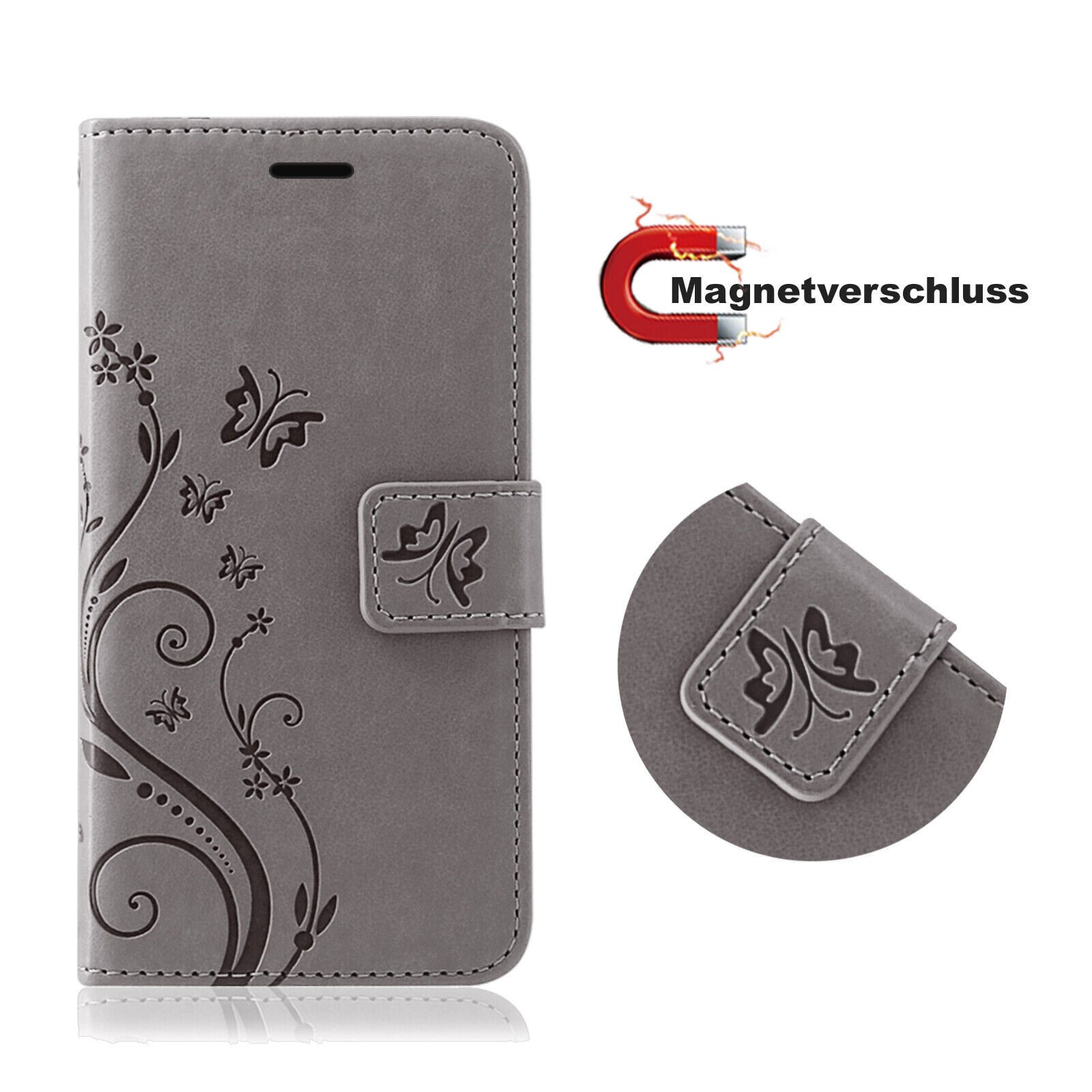 betterfon Handyhülle Handytasche für Samsung Galaxy A22 4G Klapphülle, Bookstyle-Hülle: Magnetverschluss 3 Kartenfächer & Standfunktion – Bild 4 von 5