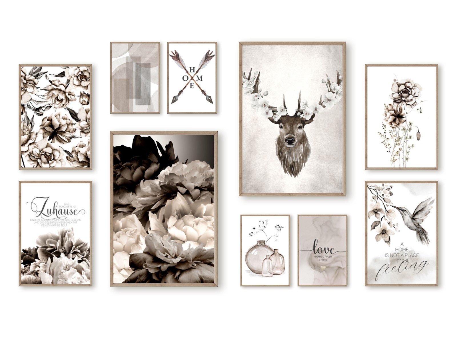 homestyle-accessoires Poster BILDERWAND Set Bilder DAS SCHÖNSTE AN ZUHAUSE. günstig online kaufen