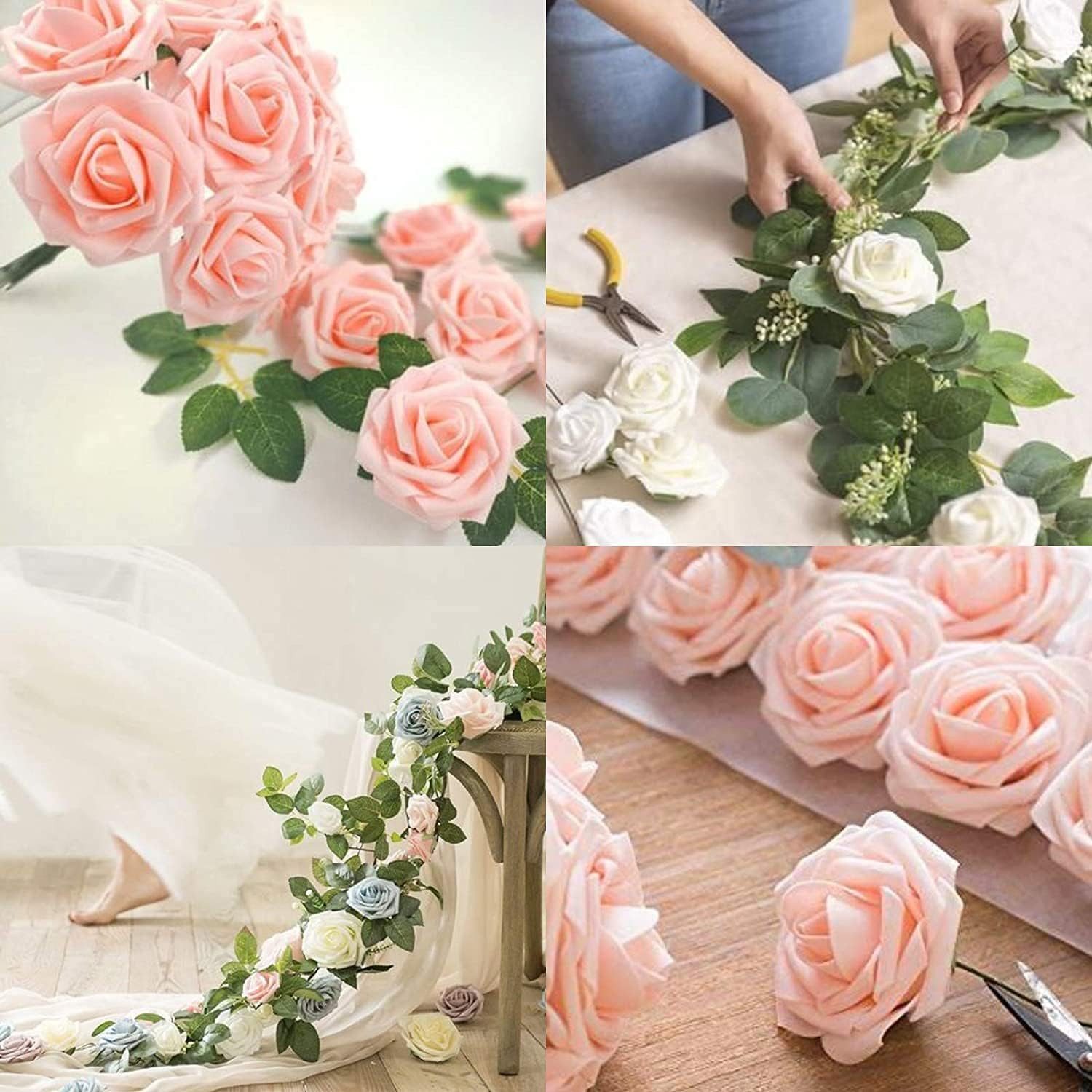 Kunstblume Künstliche Rosen aus Schaumstoff, Rosa, für Hochzeiten und DIY R günstig online kaufen