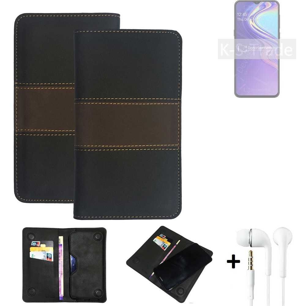 K-S-Trade Handyhülle für Samsung Galaxy M30, Handyhülle + Kopfhörer Schutzhülle Walletcase Bookstyle Tasche