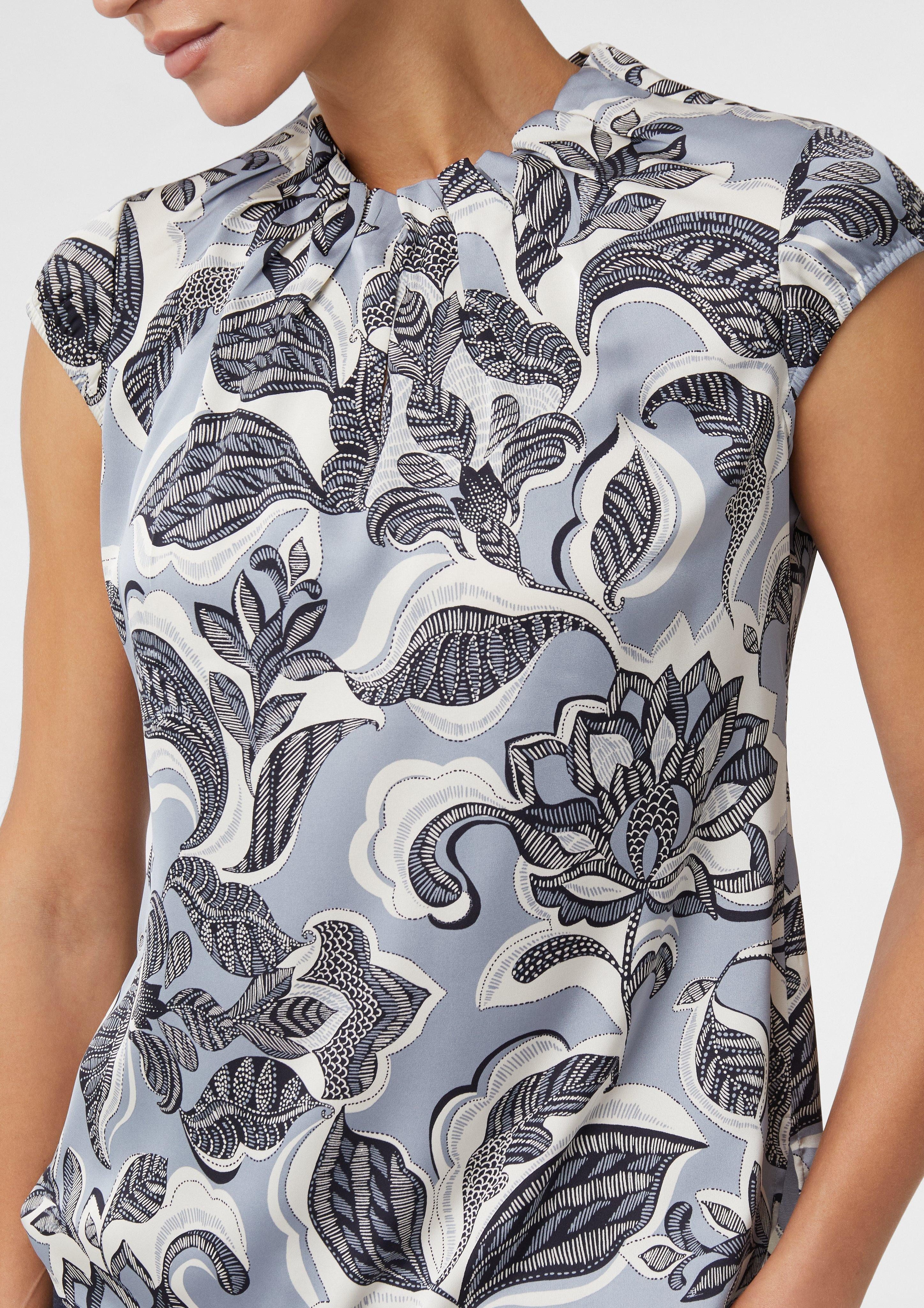 Comma Kurzarmbluse Satinbluse mit Raffung und günstig online kaufen