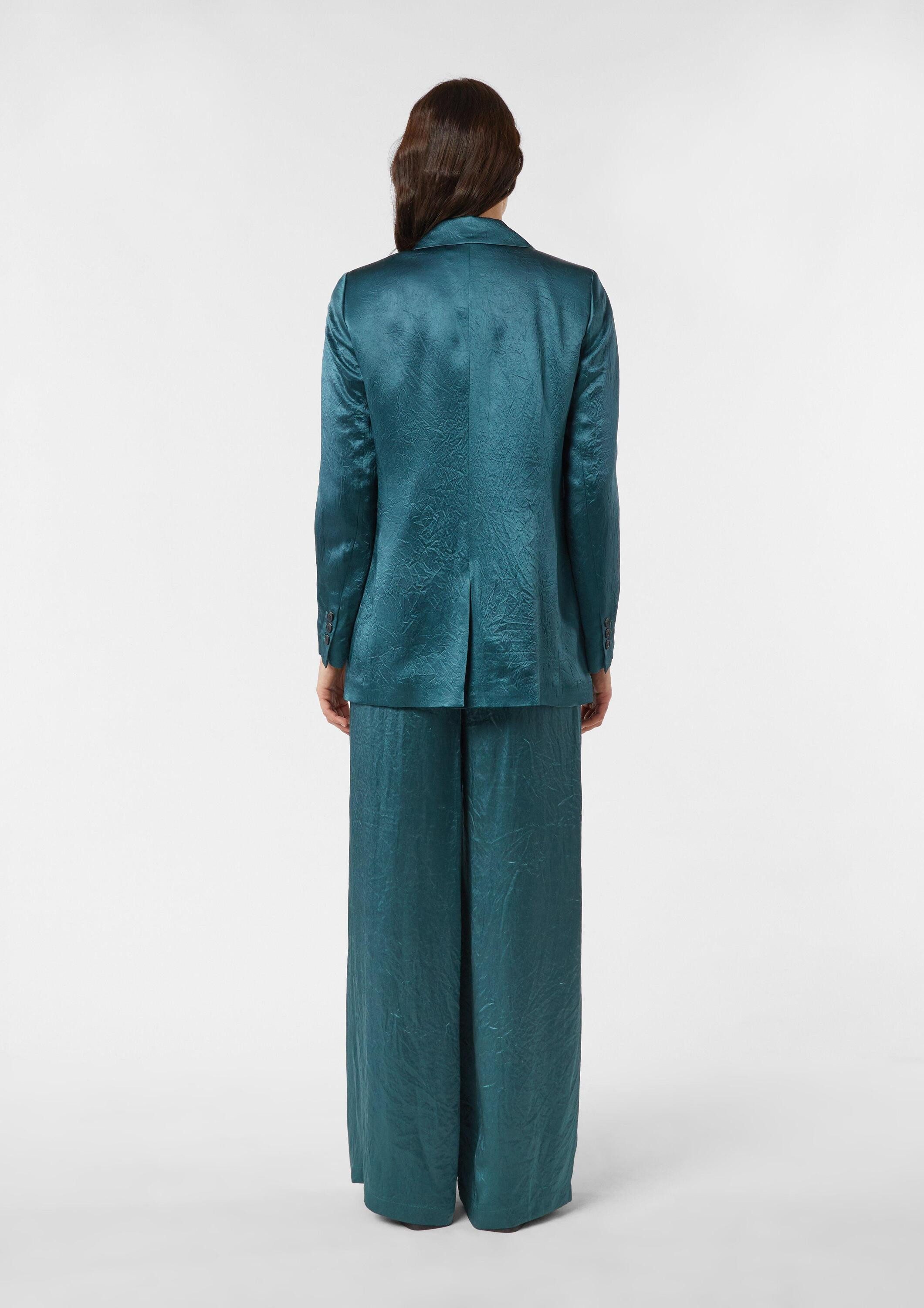 comma Jackenblazer Indoor-Blazer Antaillierter Blazer aus Crinkle-Satin