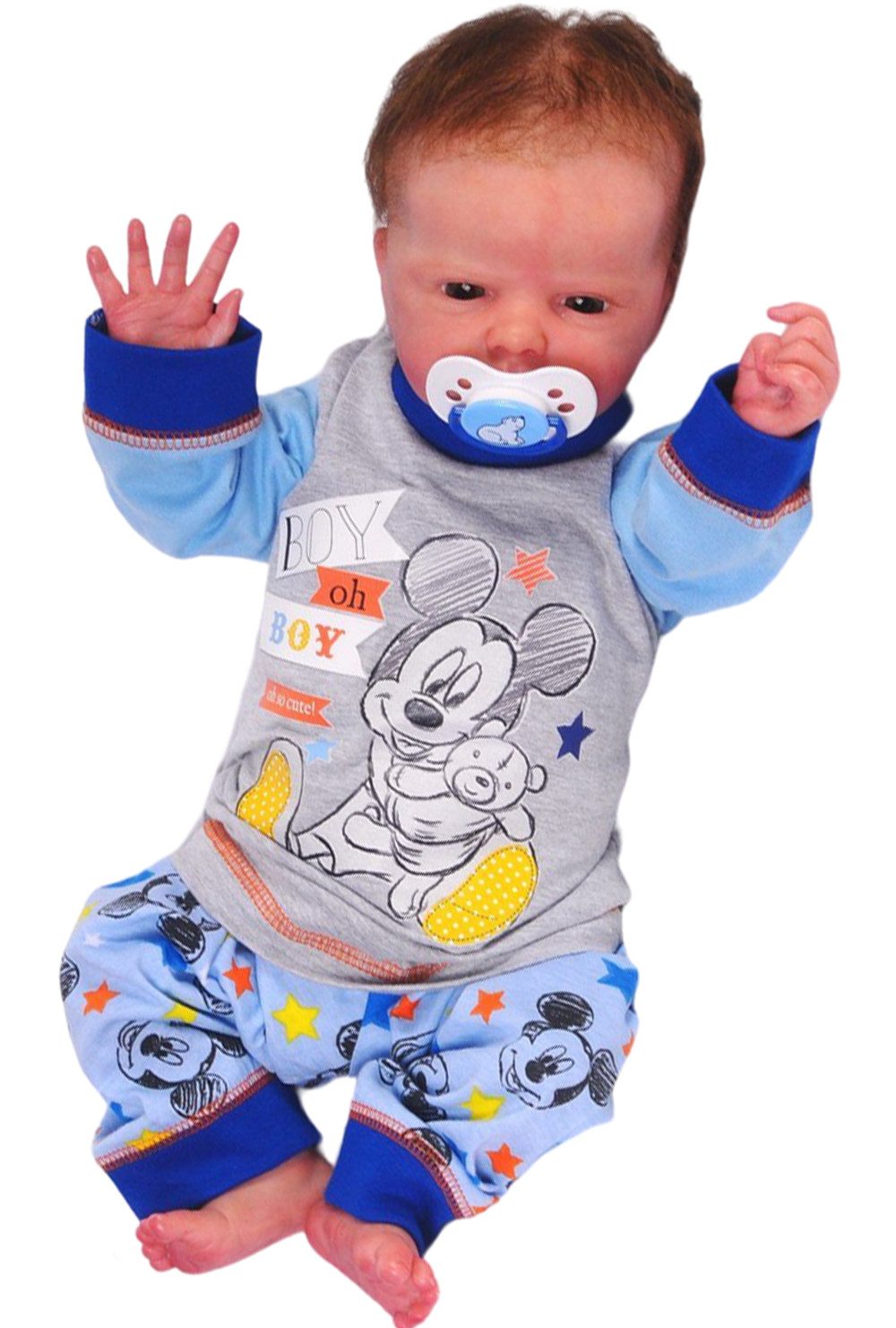 Pyjama Pyjama Schlafanzug für Babys und Kleinkinder in Grau aus reiner Baumwolle, 62 68 74 80