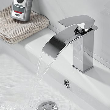 Rnemitery Waschtischarmatur Wasserhahn Bad Wasserfall Wasserhahnur,Einhandmischer Mischbatterie
