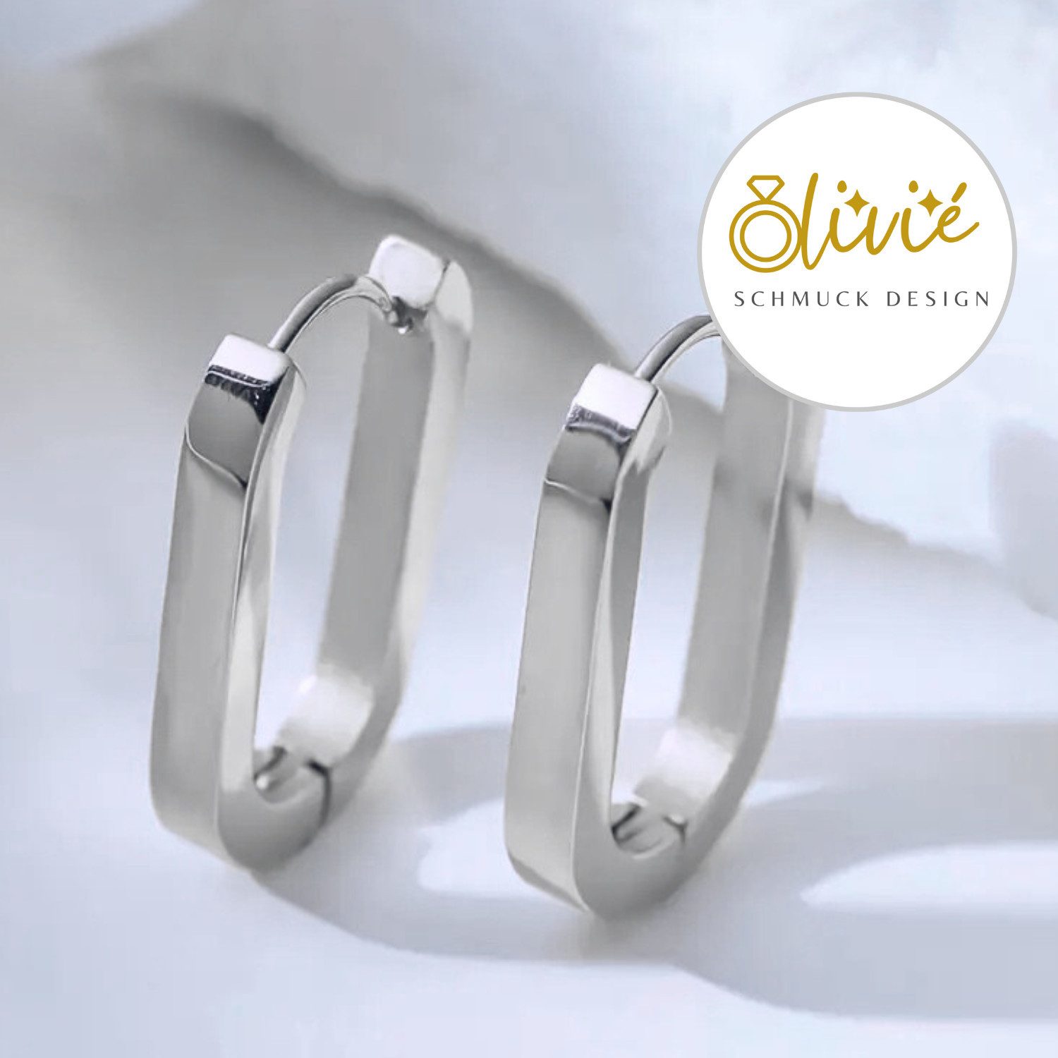 XCOAST Ohrhänger-Set Damen-Ohrringe aus Edelstahl – Silber, hypoallergen, edel & zeitlos (Hochwertige Schmuck Ohrringe Damen, 1-tlg., 1 Paar Ohrringe im Schmuck Etui, leicht und bequem), oval, edel verabeitet, eleganter Schnitt, hochwertig