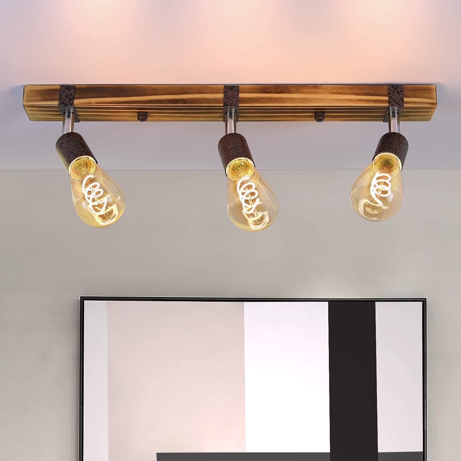 ZMH Deckenspots E27 Retro Industrial Verstellbar Strahlern Flur 2//3 Fassung, LED wechselbar