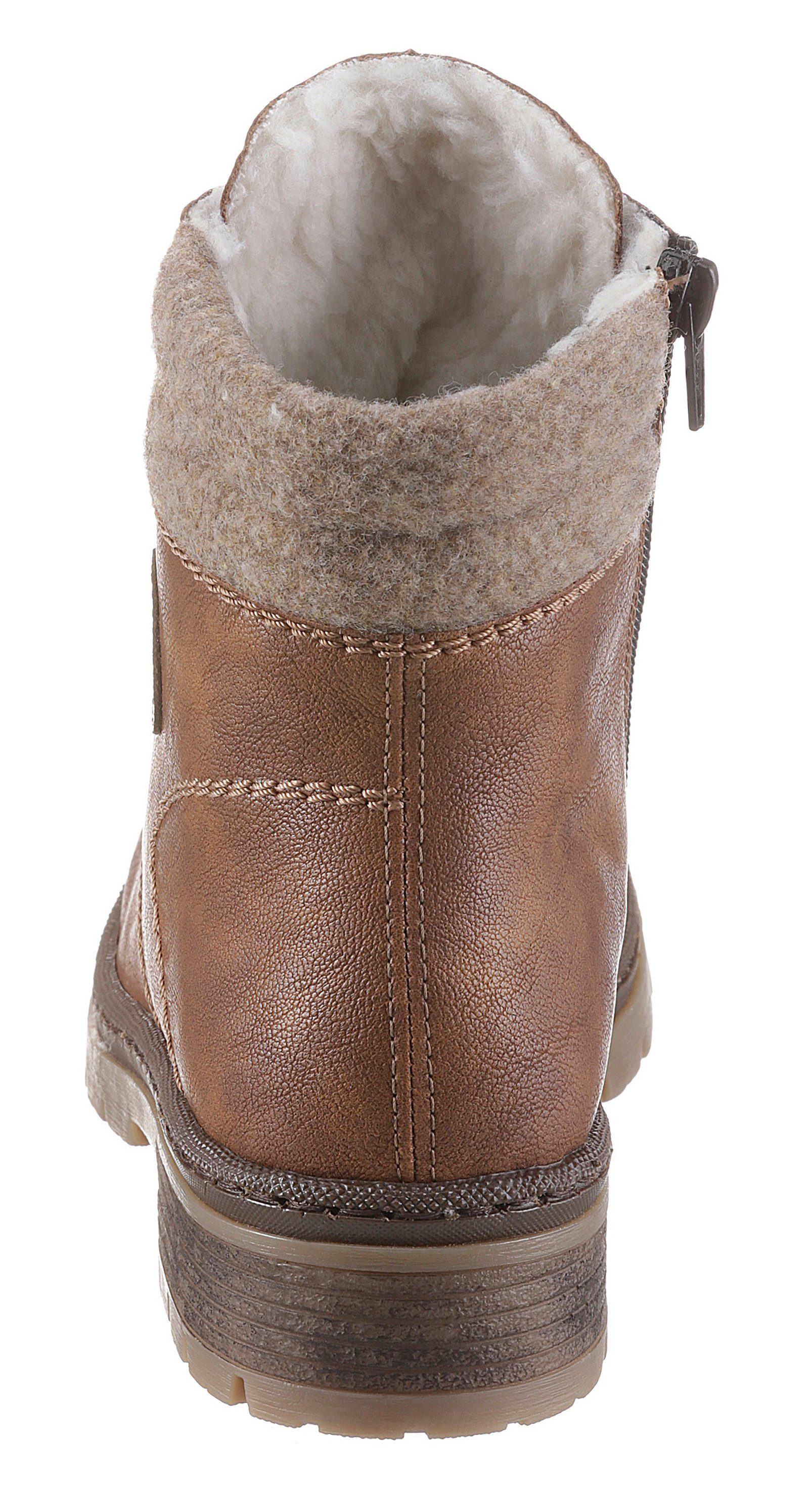 Rieker Winterboots Winterstiefelette, Blockabsatz, in trendiger Used-Optik