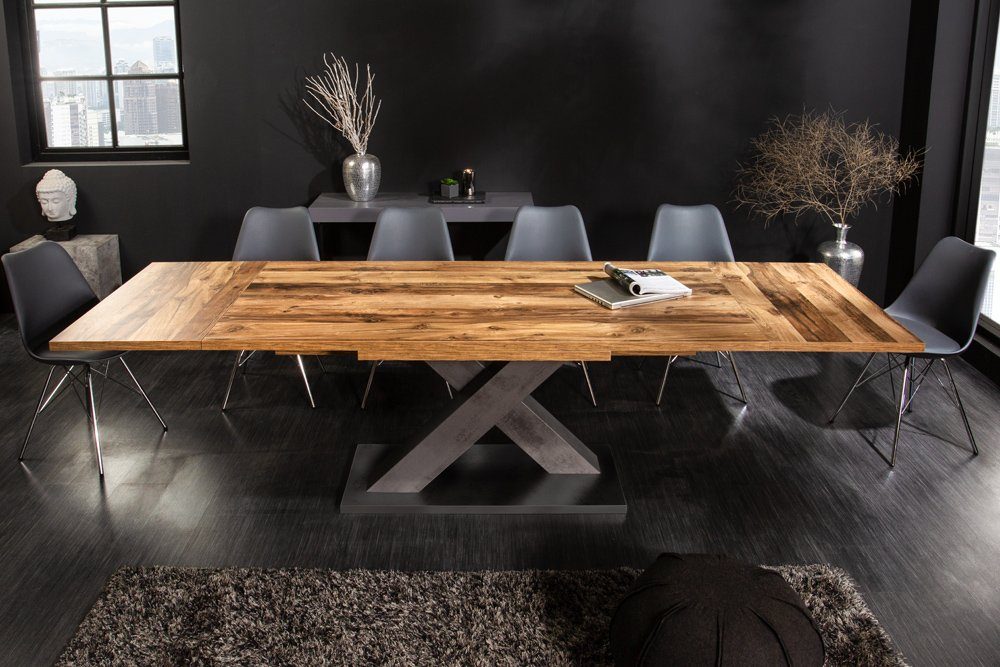 riess-ambiente Esstisch MONTREAL 180-280cm natur/grau – Holz-Design, auszie günstig online kaufen