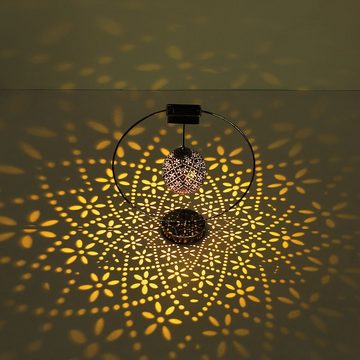Globo LED Solarleuchte, LED-Leuchtmittel fest verbaut, Warmweiß, Solar Lampe Outdoor Solarleuchte orientalisch LED Solar Laterne