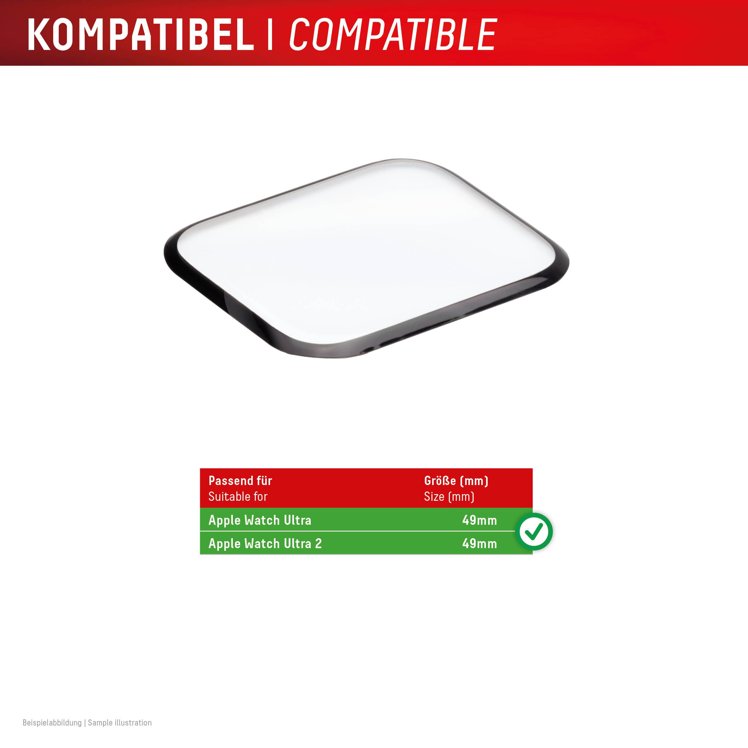 Displex Displayschutzglas Smartwatch Glass Unbreakable Protector Full Cover für Apple Watch Ultra 2 49 mm, Apple Watch Ultra 3 49 mm, Apple Watch Ultra 49 mm, P – Bild 3 von 5