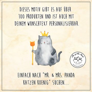 Mr. & Mrs. Panda Kosmetikspiegel Katze König - Weiß - Geschenk, Familie, Kater, Quadrat, Katzenaccesso (1-St), Passt in jede Tasche