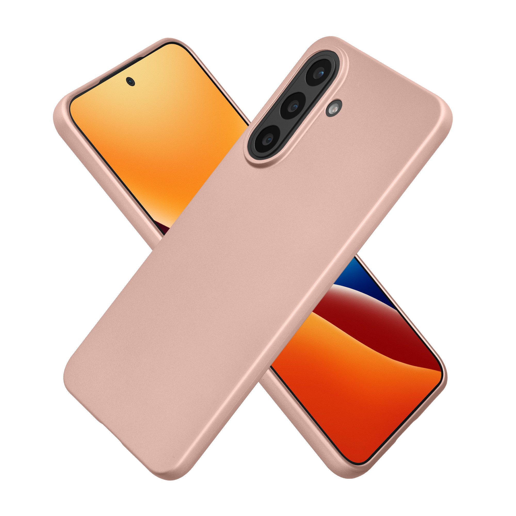 kwmobile Smartphone-Hülle Handyhülle für Samsung Galaxy A57 5G Hülle, Silikon Case metallisch schimmernd - Schutzhülle Cover