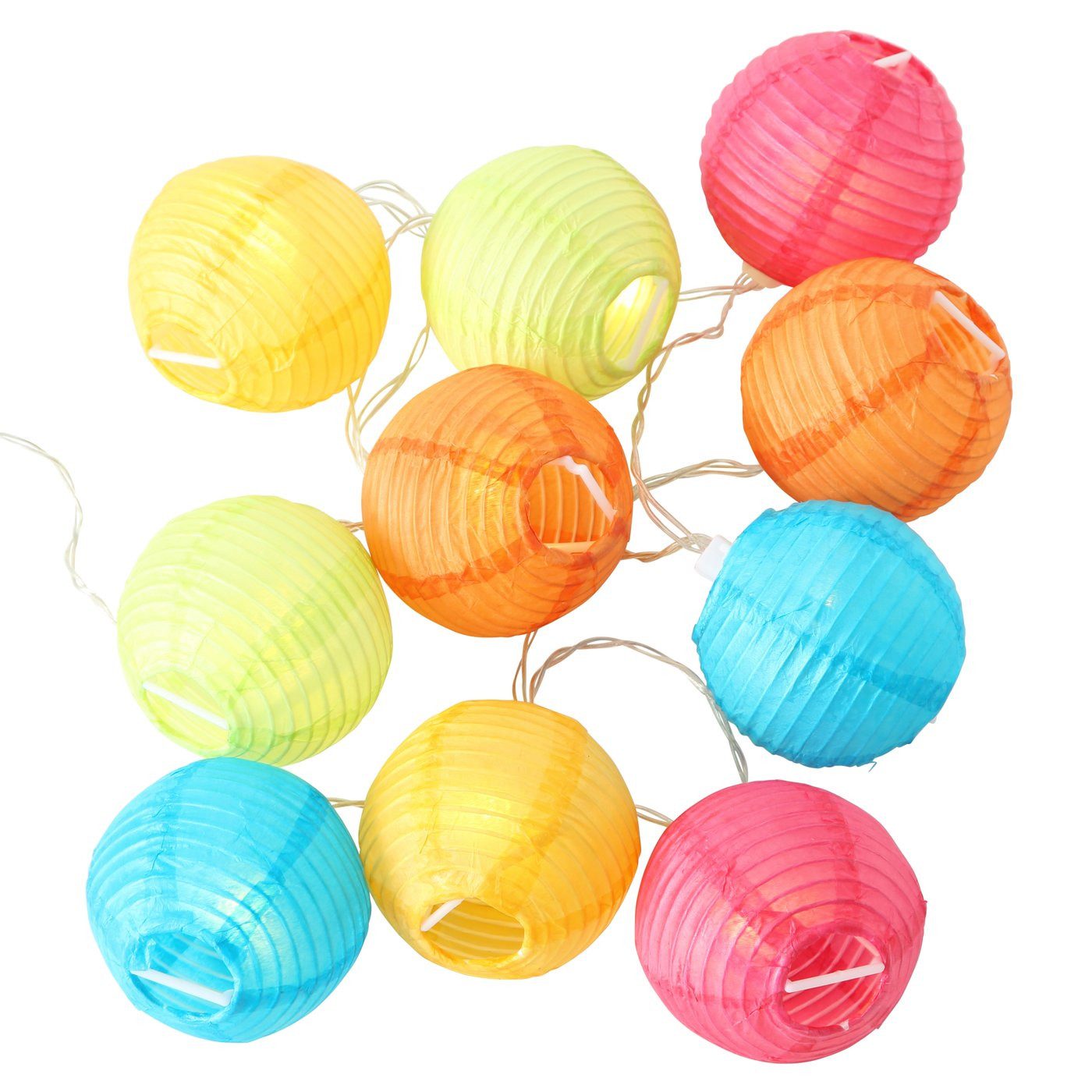 BOLTZE GRUPPE GmbH LED-Lichterkette Lichterkette 10 bunt Lampion Gartenlicht Terrasse L 185 cm